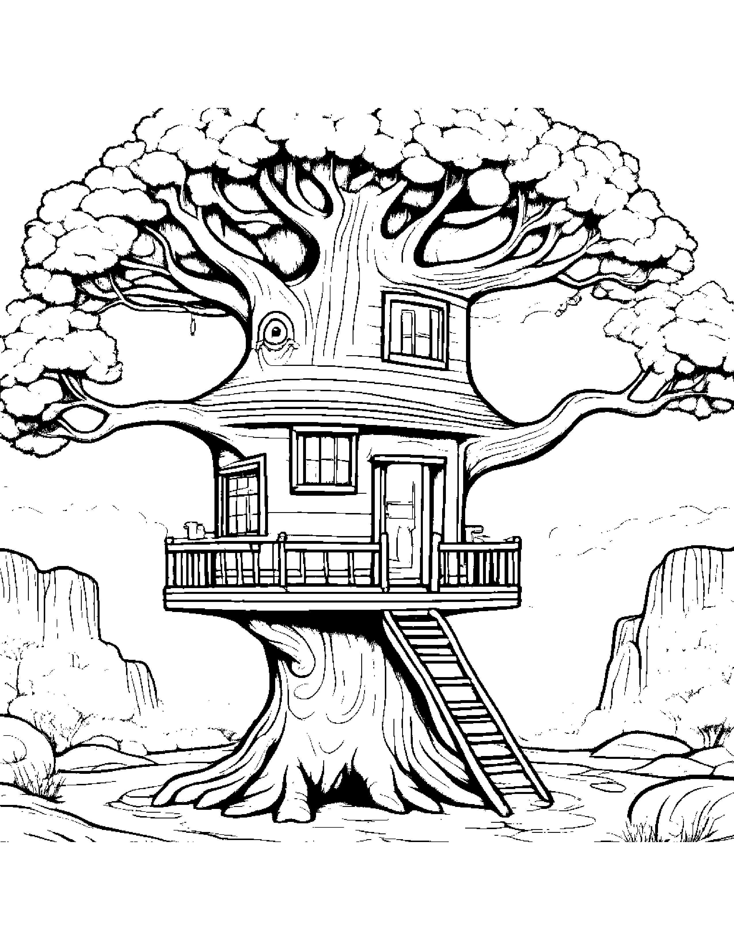 Baby Treehouse #2 Coloring Page (Free Printable PDF)