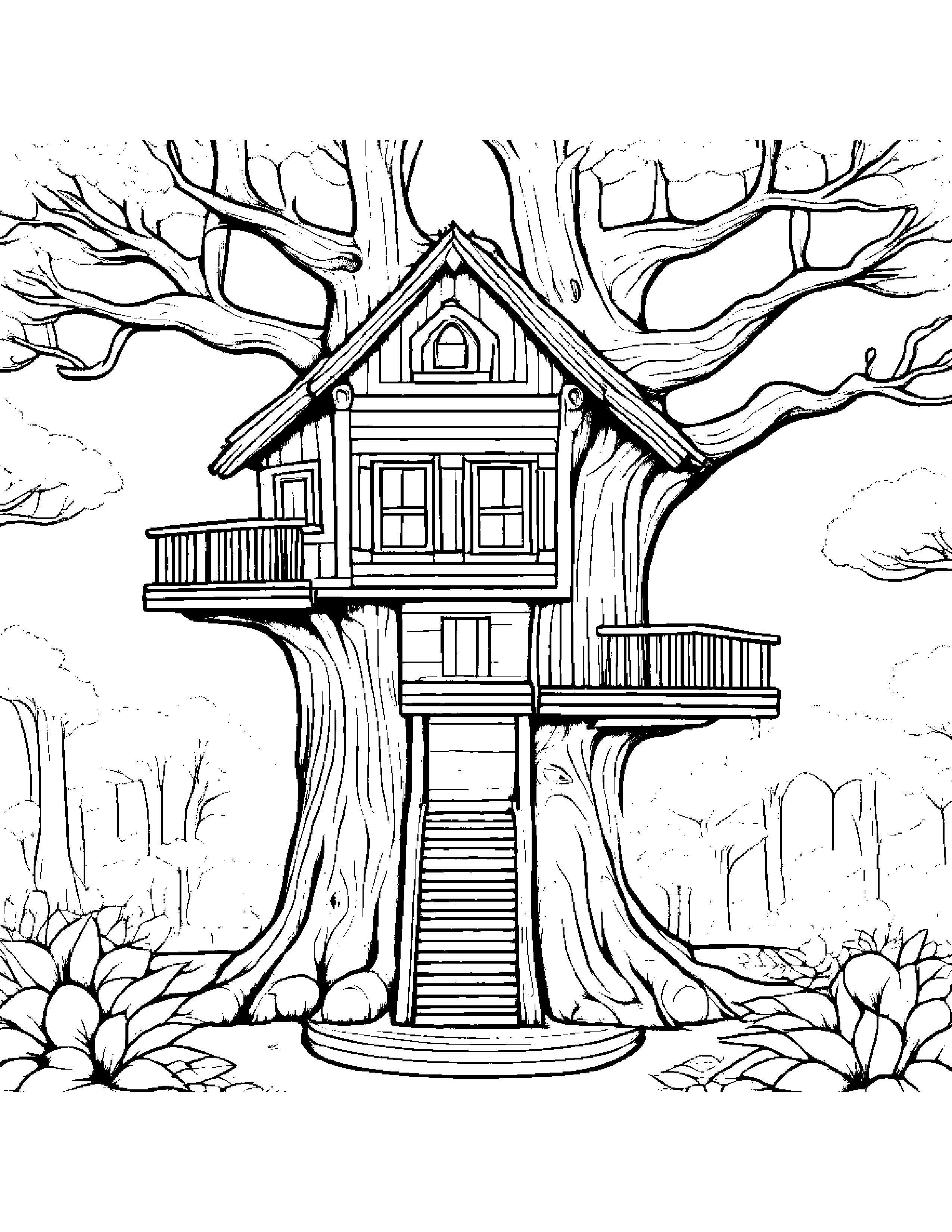 Baby Treehouse Coloring Page (Free Printable PDF)