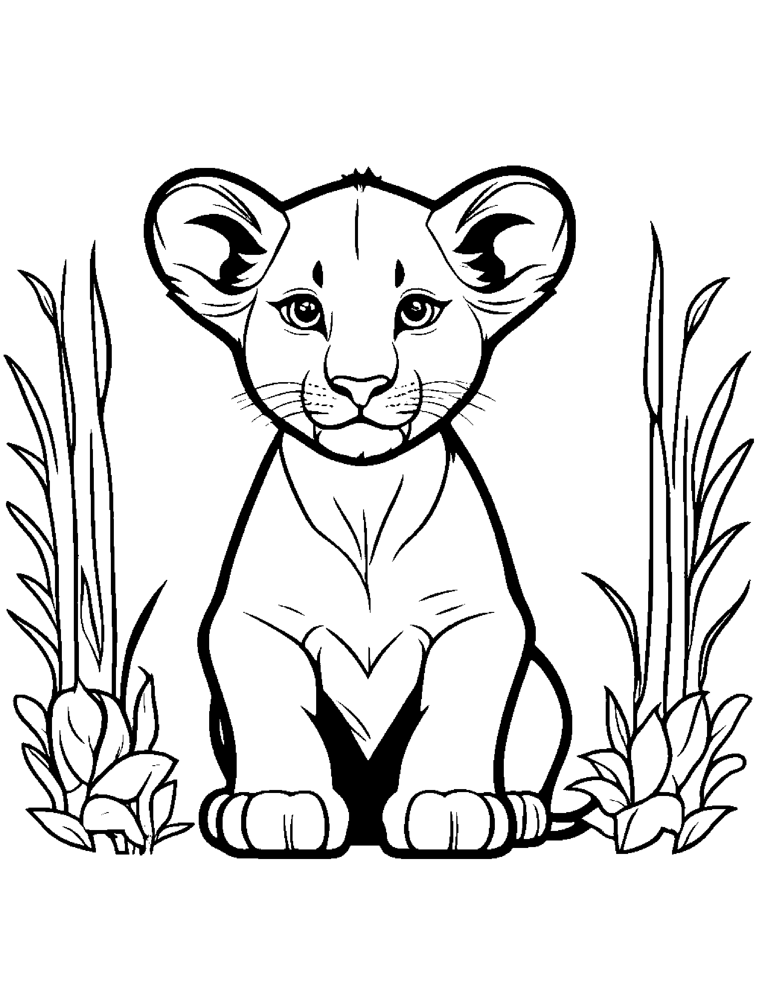 Lion Cub #2 Coloring Page (Free Printable PDF)