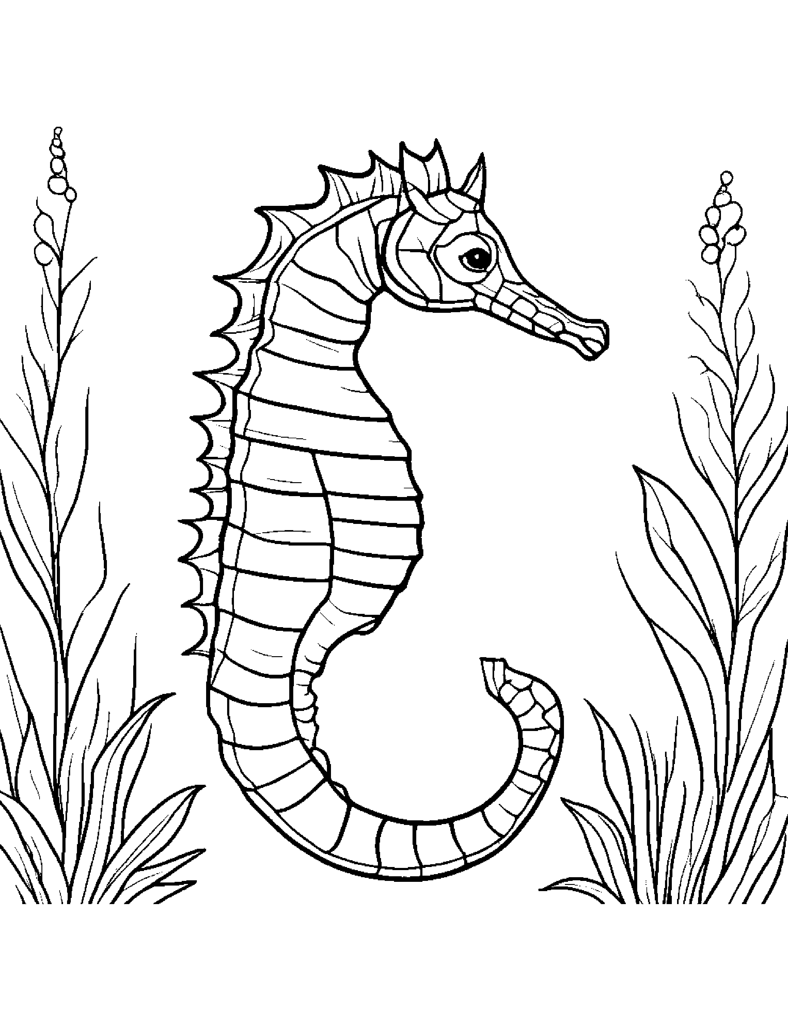 Sleepy Seahorse Coloring Page (Free Printable PDF)