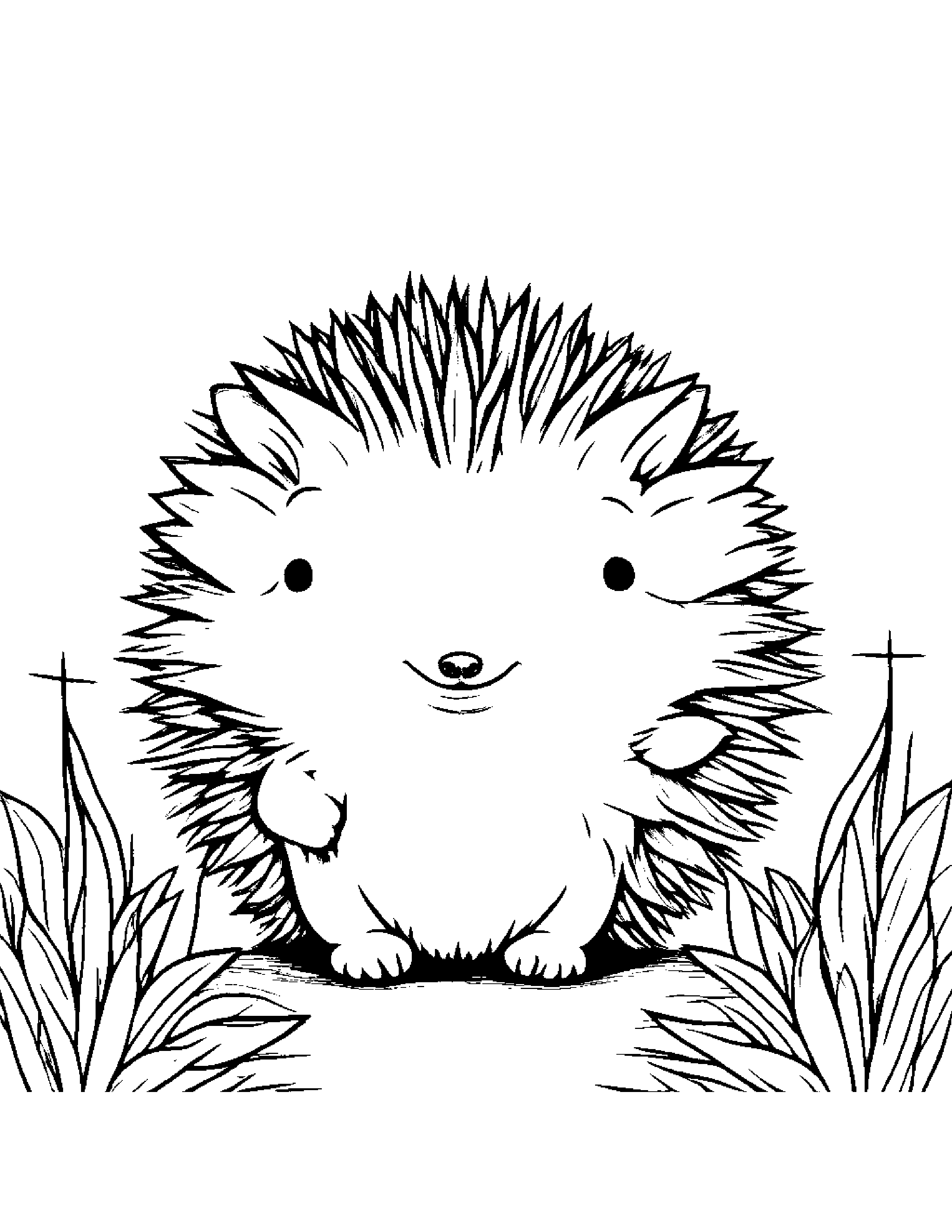 Baby Hedgehog With A Star Coloring Page (Free Printable PDF)