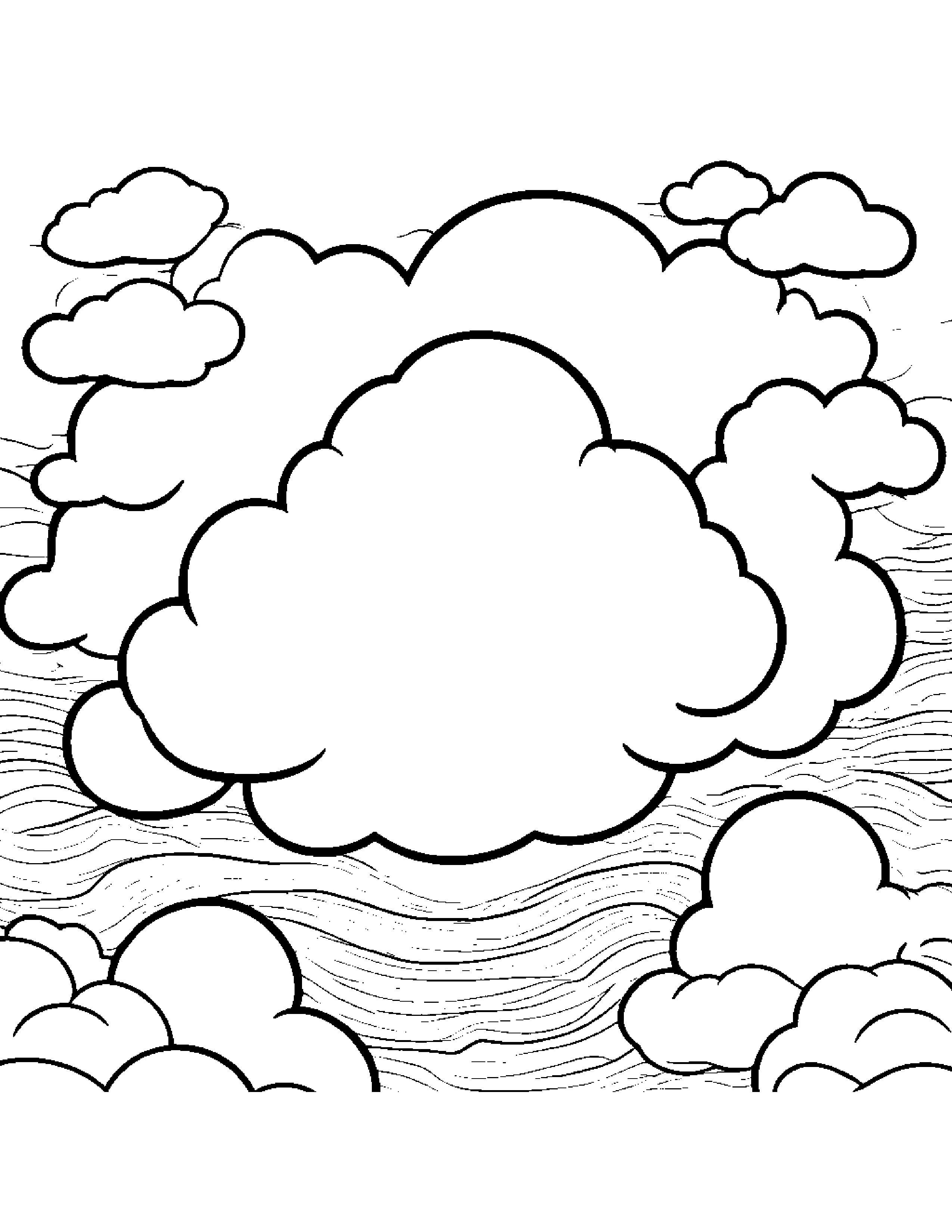Happy Cloud Coloring Page (Free Printable PDF)