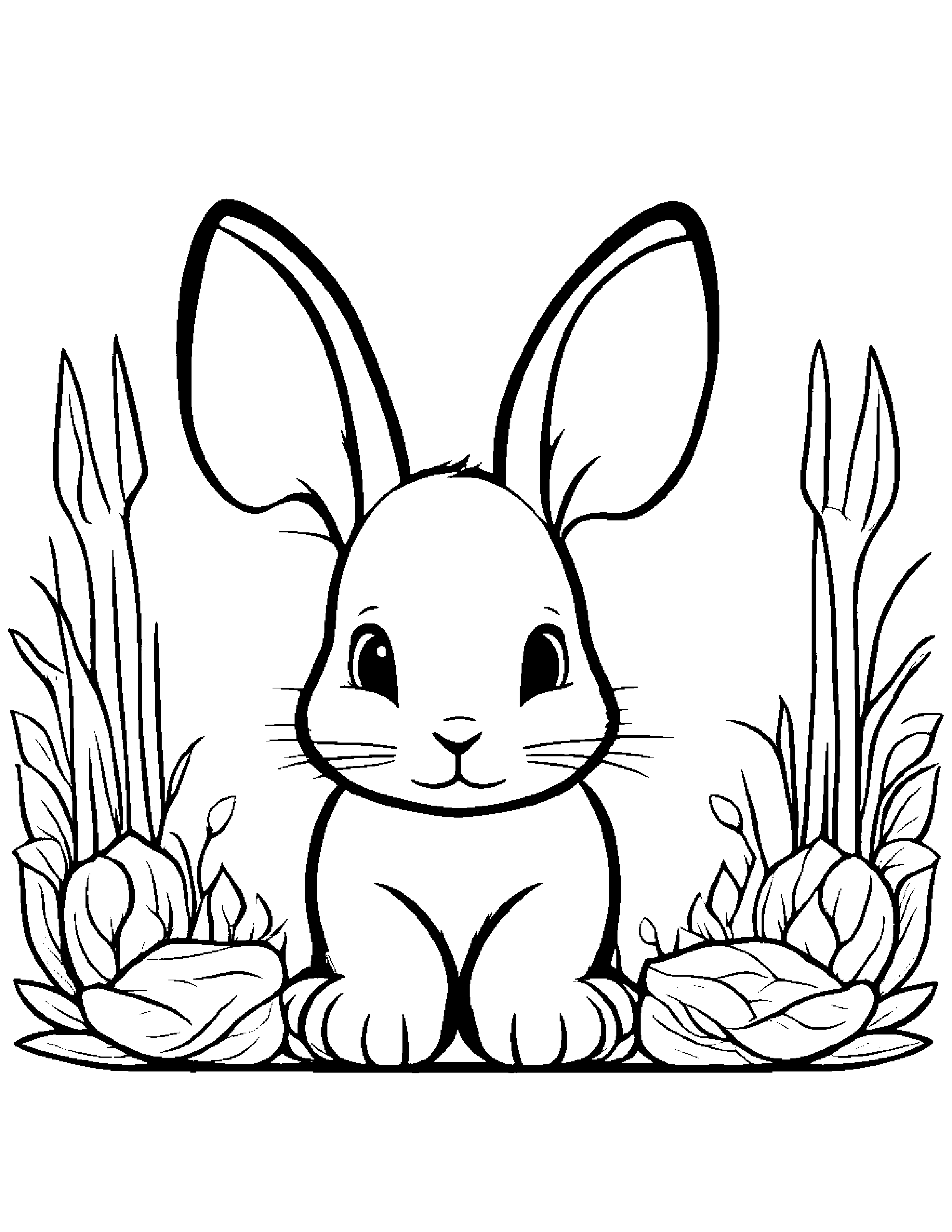 Sleepy Bunny #2 Coloring Page (Free Printable PDF)