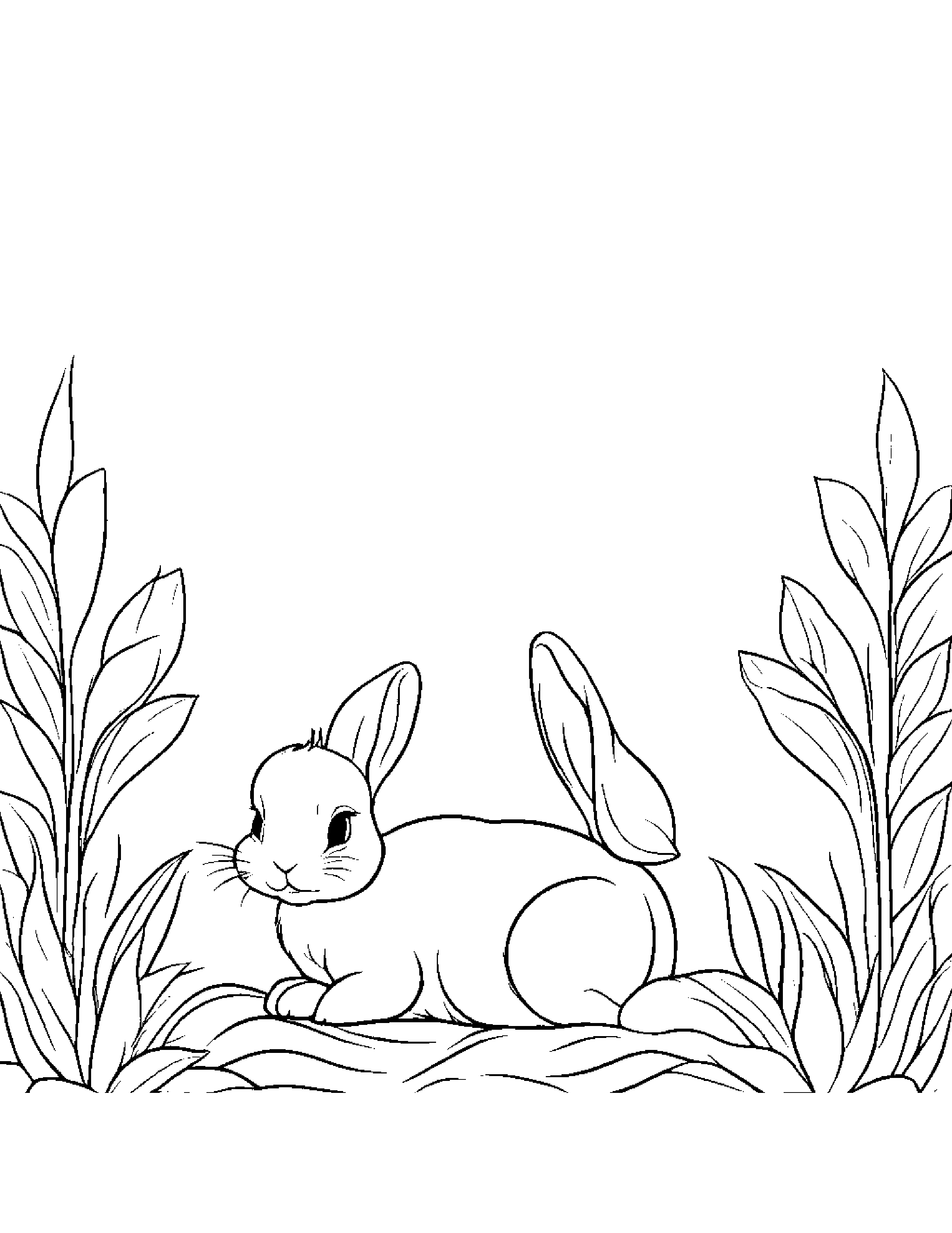 Sleepy Bunny Coloring Page (Free Printable PDF)