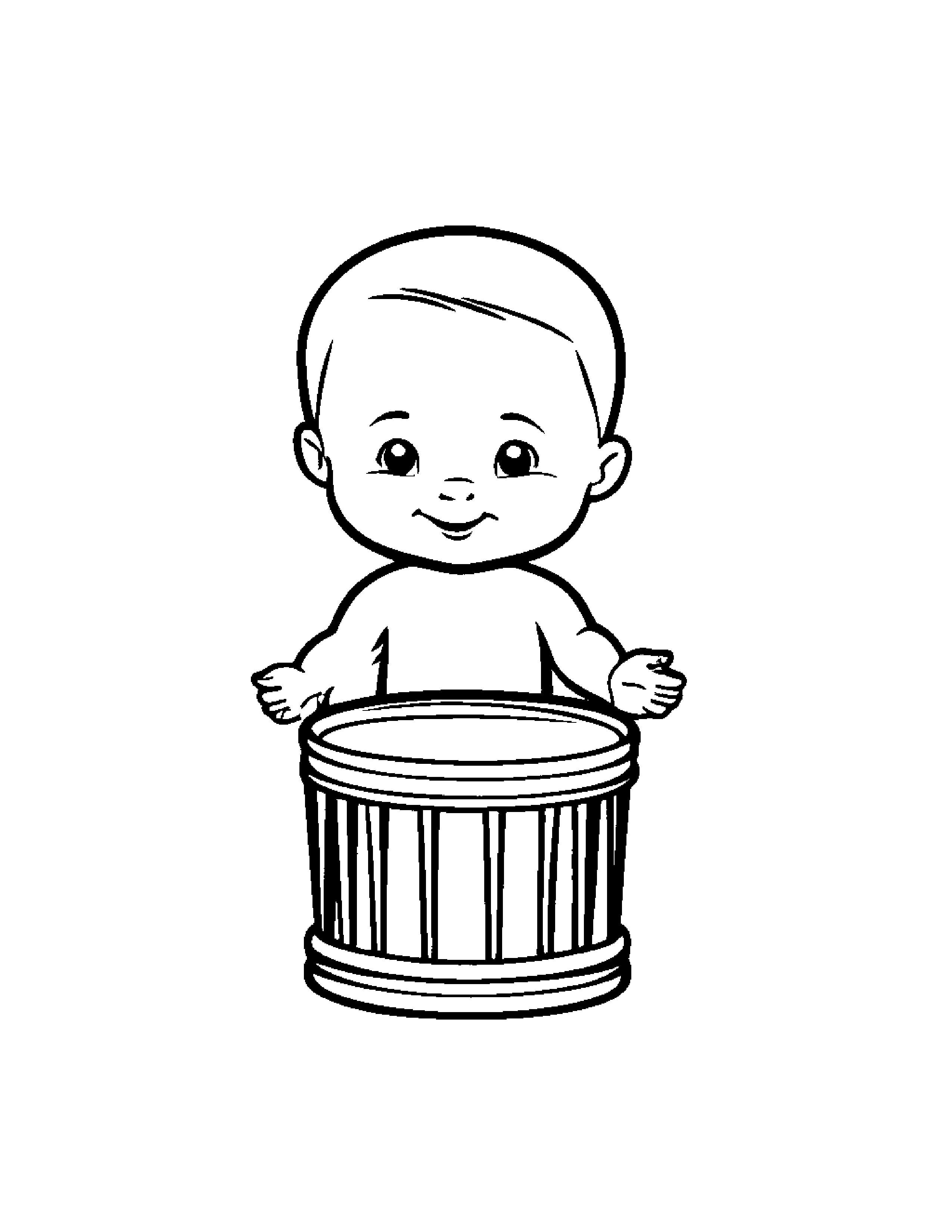 Baby Tiny Drum #2 Coloring Page (Free Printable PDF)