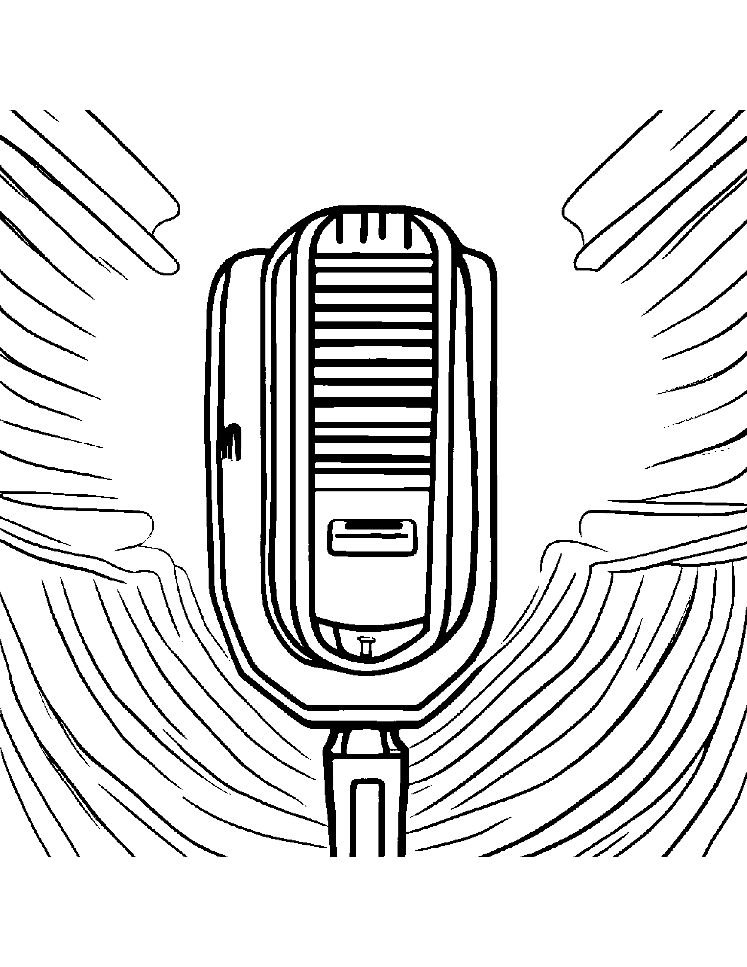 Gentle Microphone Coloring Page (Free Printable PDF)