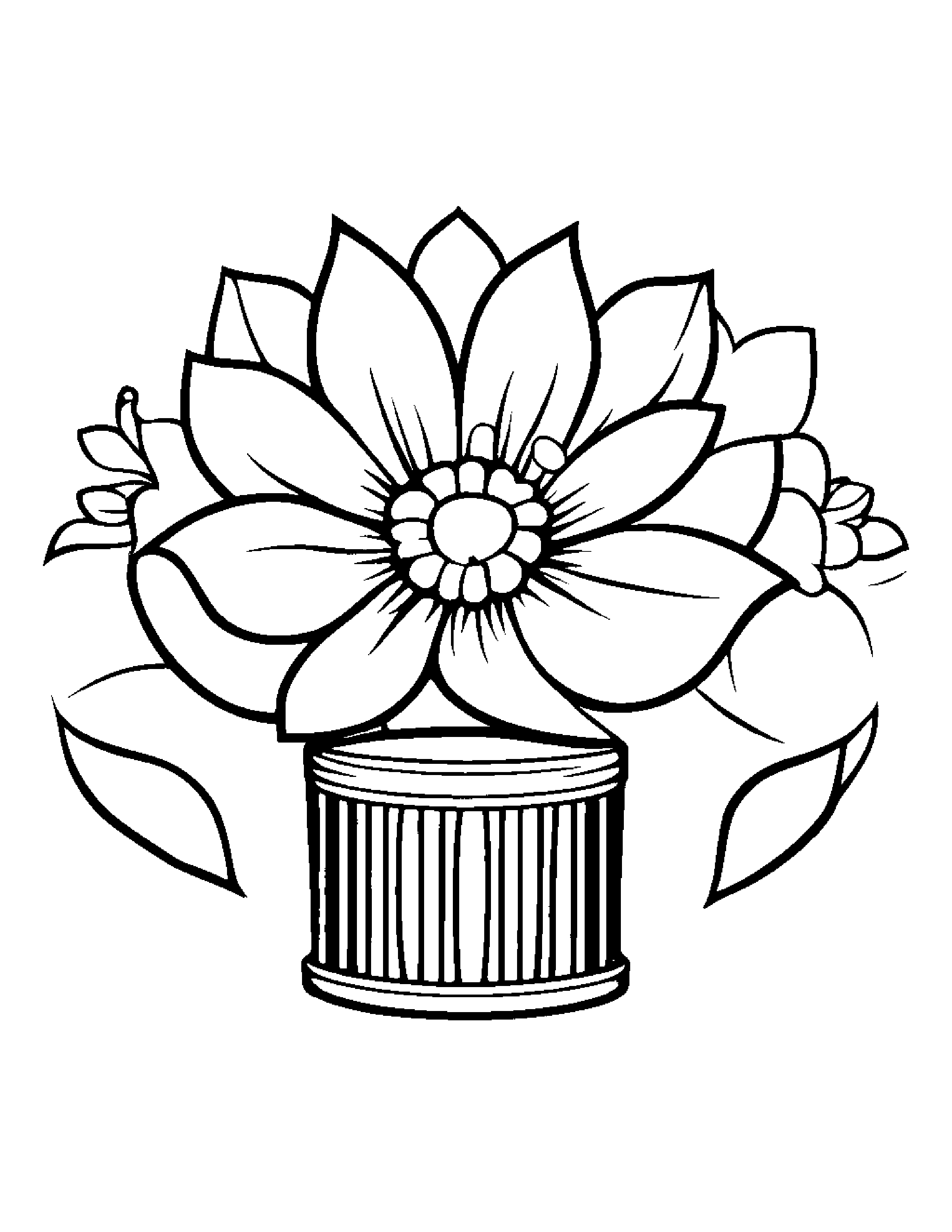 Tiny Drum With A Flower #2 Coloring Page (Free Printable PDF)
