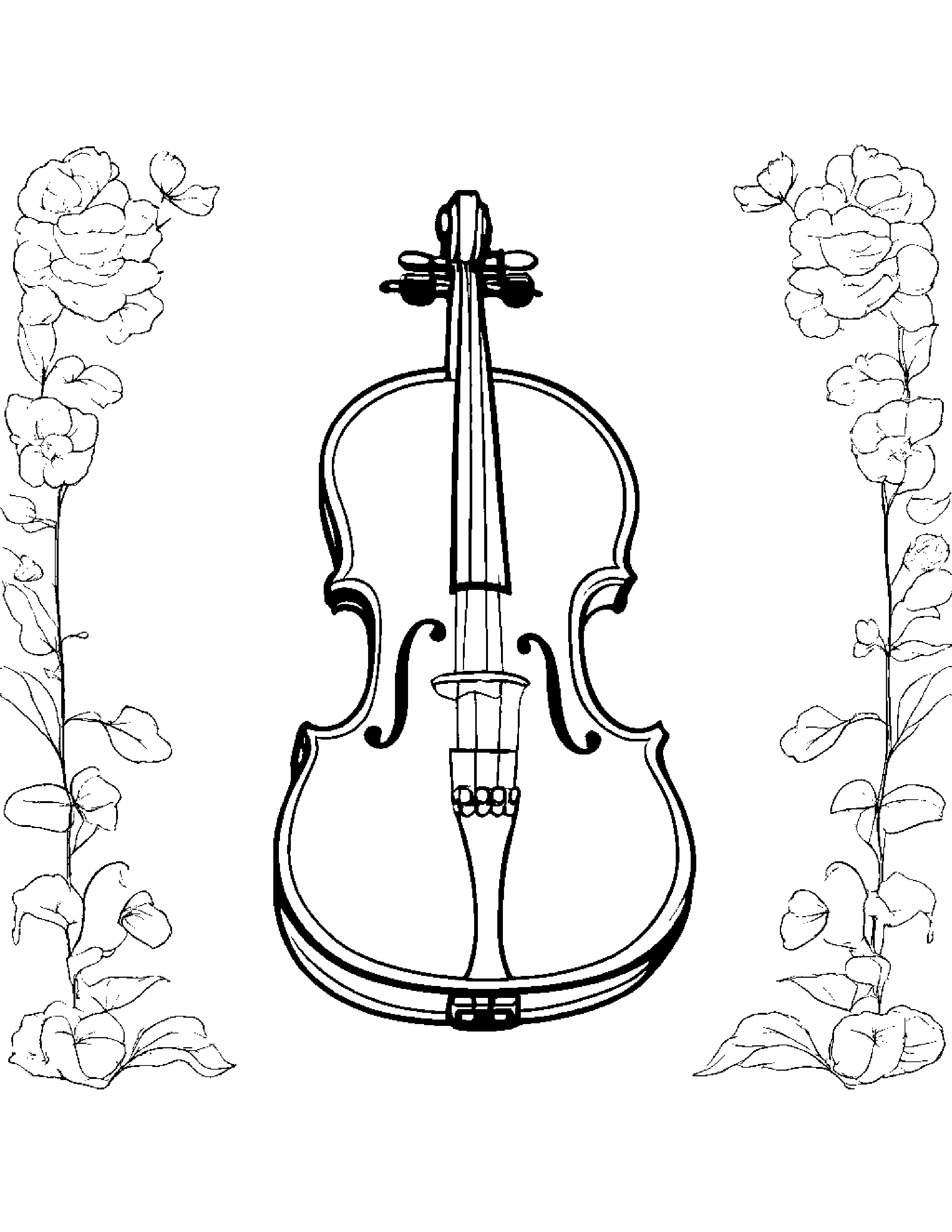 Baby Violin Coloring Page (Free Printable PDF)