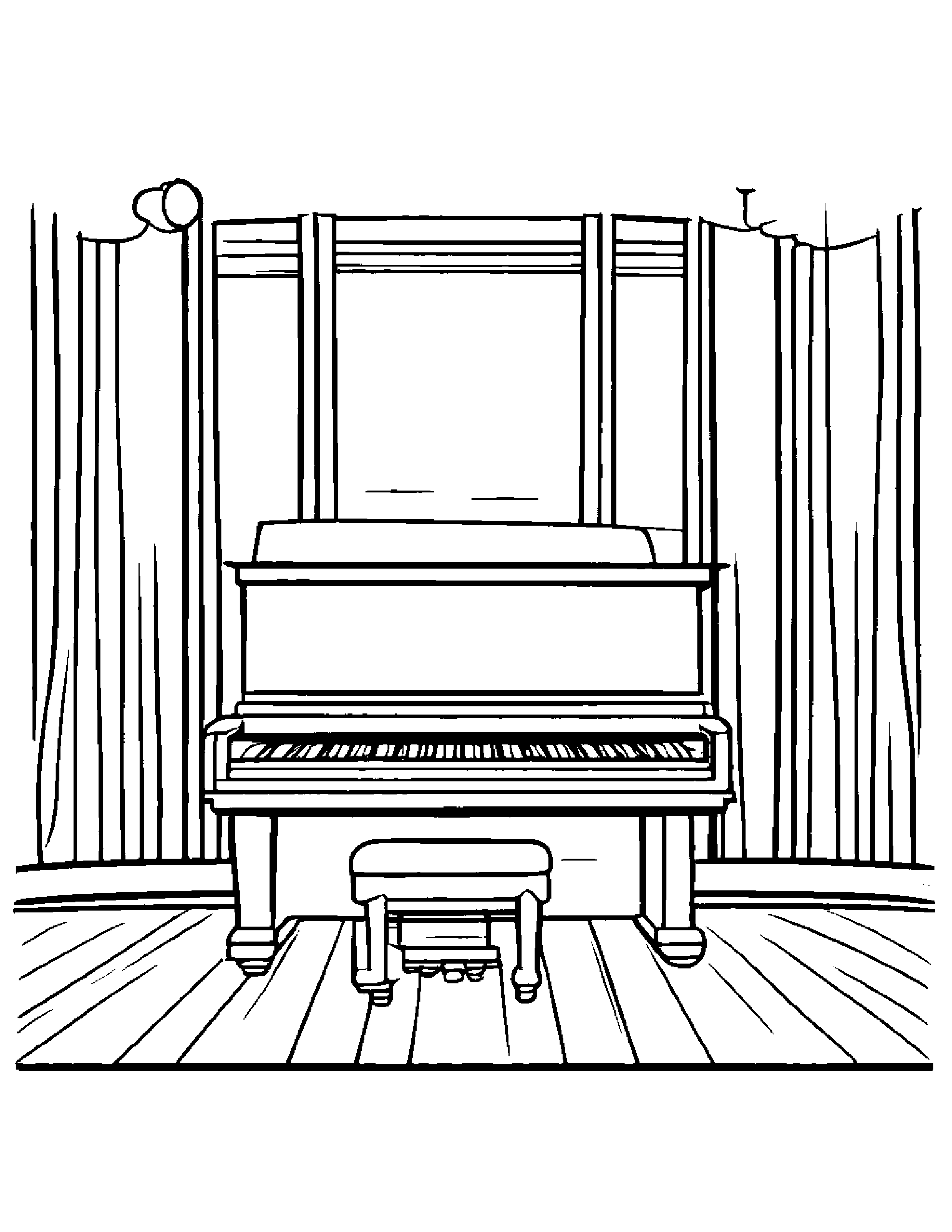 Happy Piano #2 Coloring Page (Free Printable PDF)