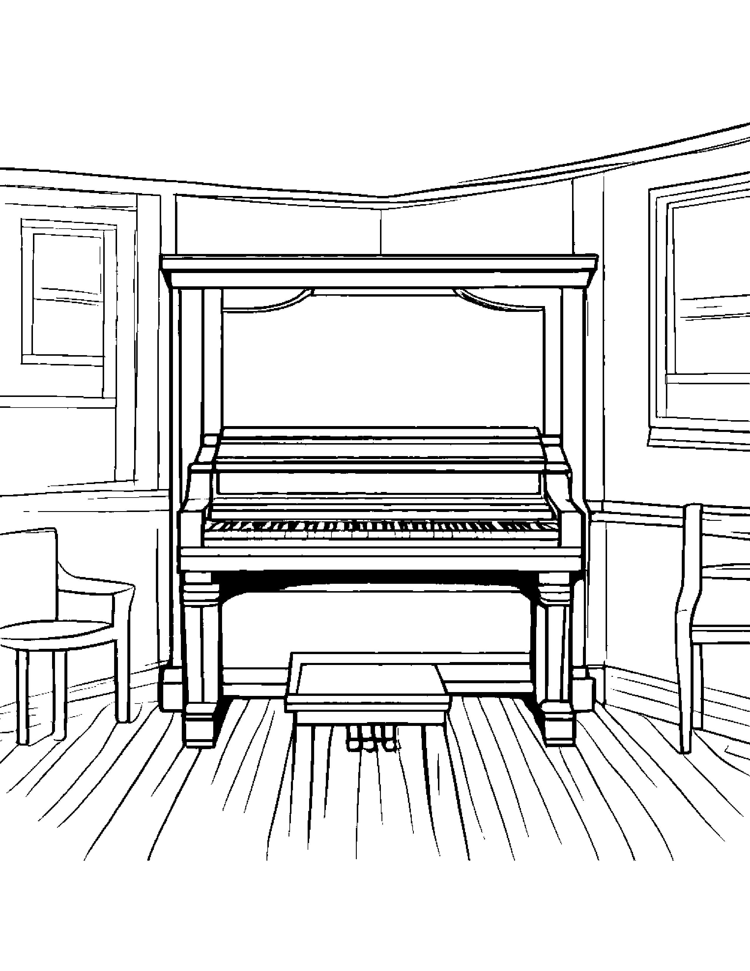 Happy Piano Coloring Page (Free Printable PDF)