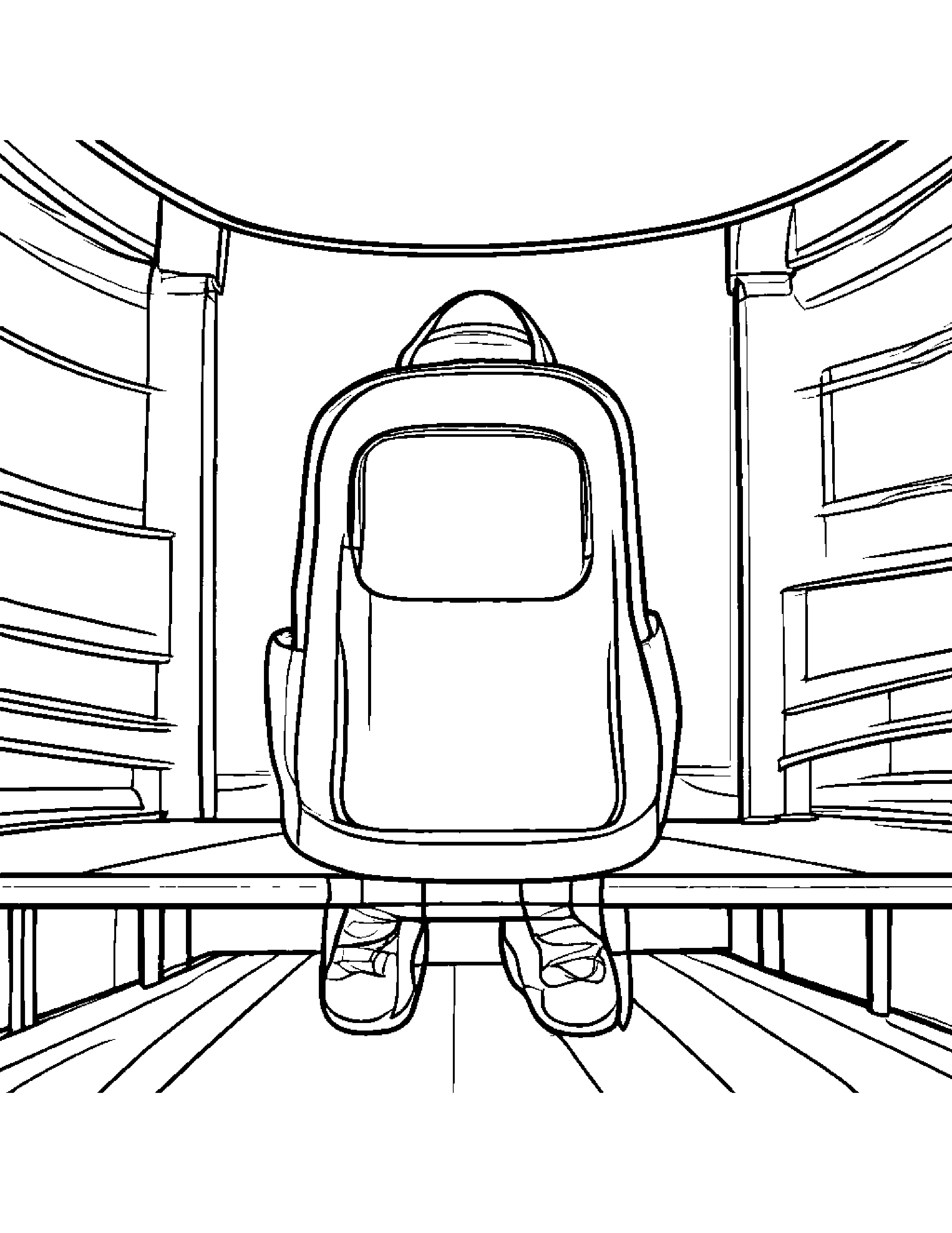 Backpack Learning To Tie A Bow On A Music Stage Coloring Page (Free Printable PDF)