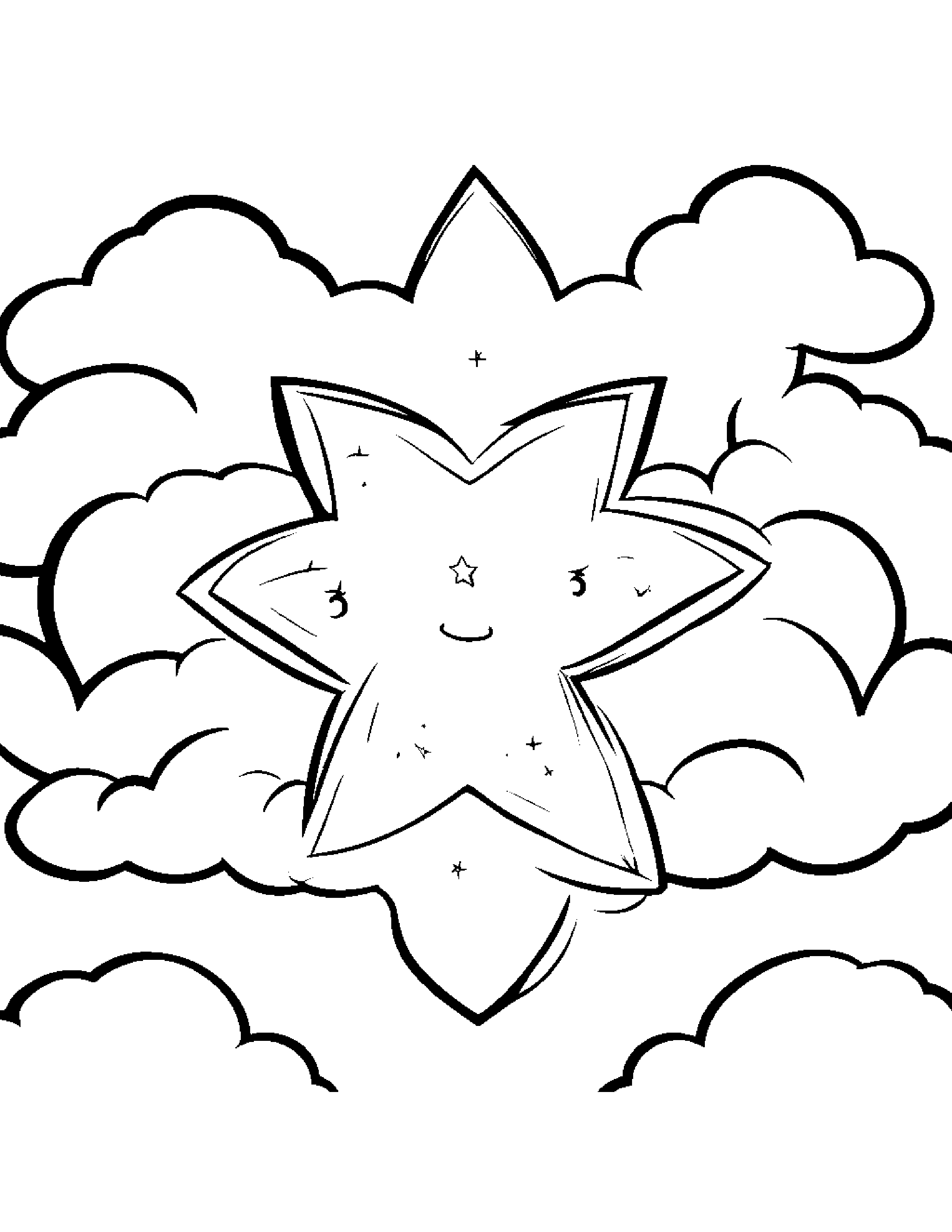 Brave Star Wand On A Fluffy Cloud #3 Coloring Page (Free Printable PDF)