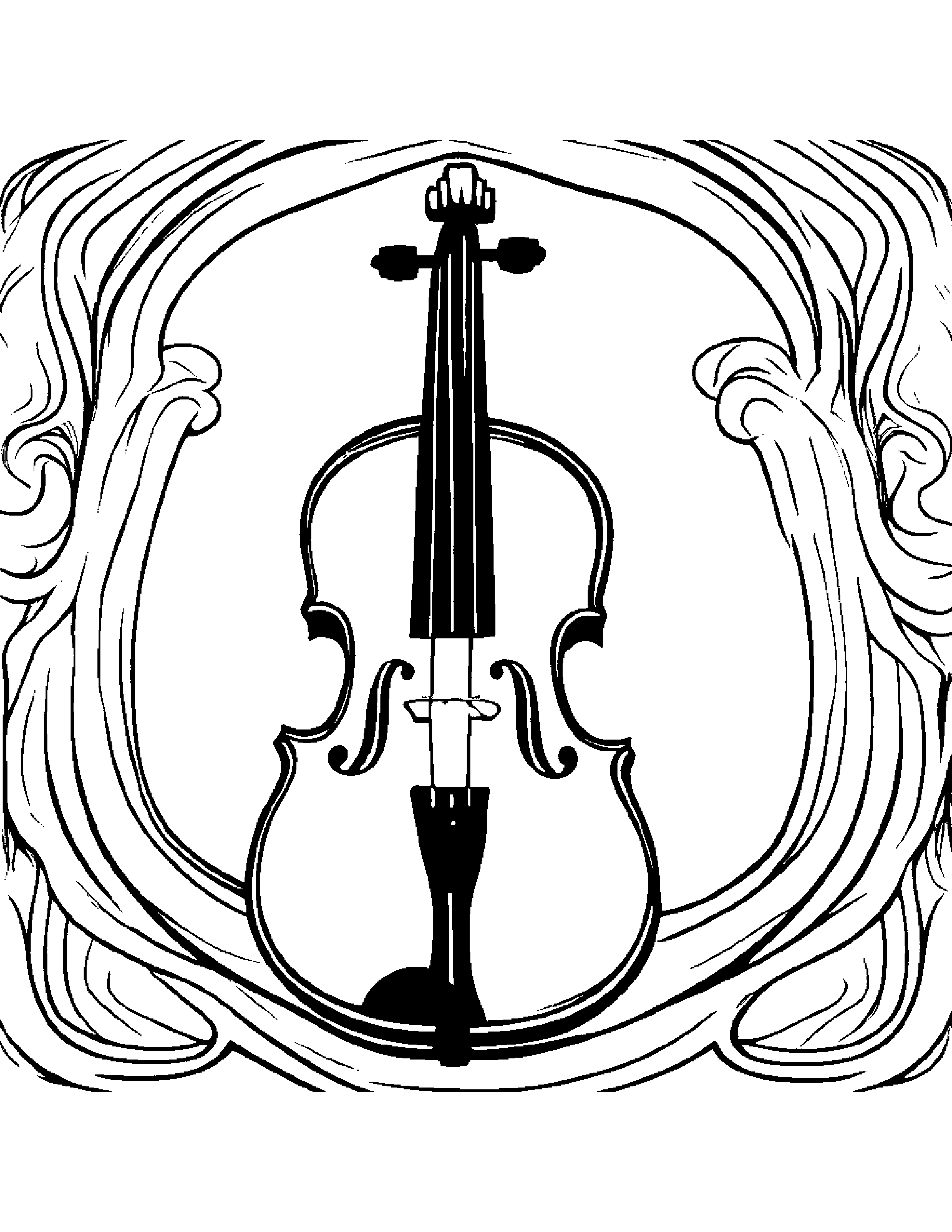 Bright Violin #2 Coloring Page (Free Printable PDF)