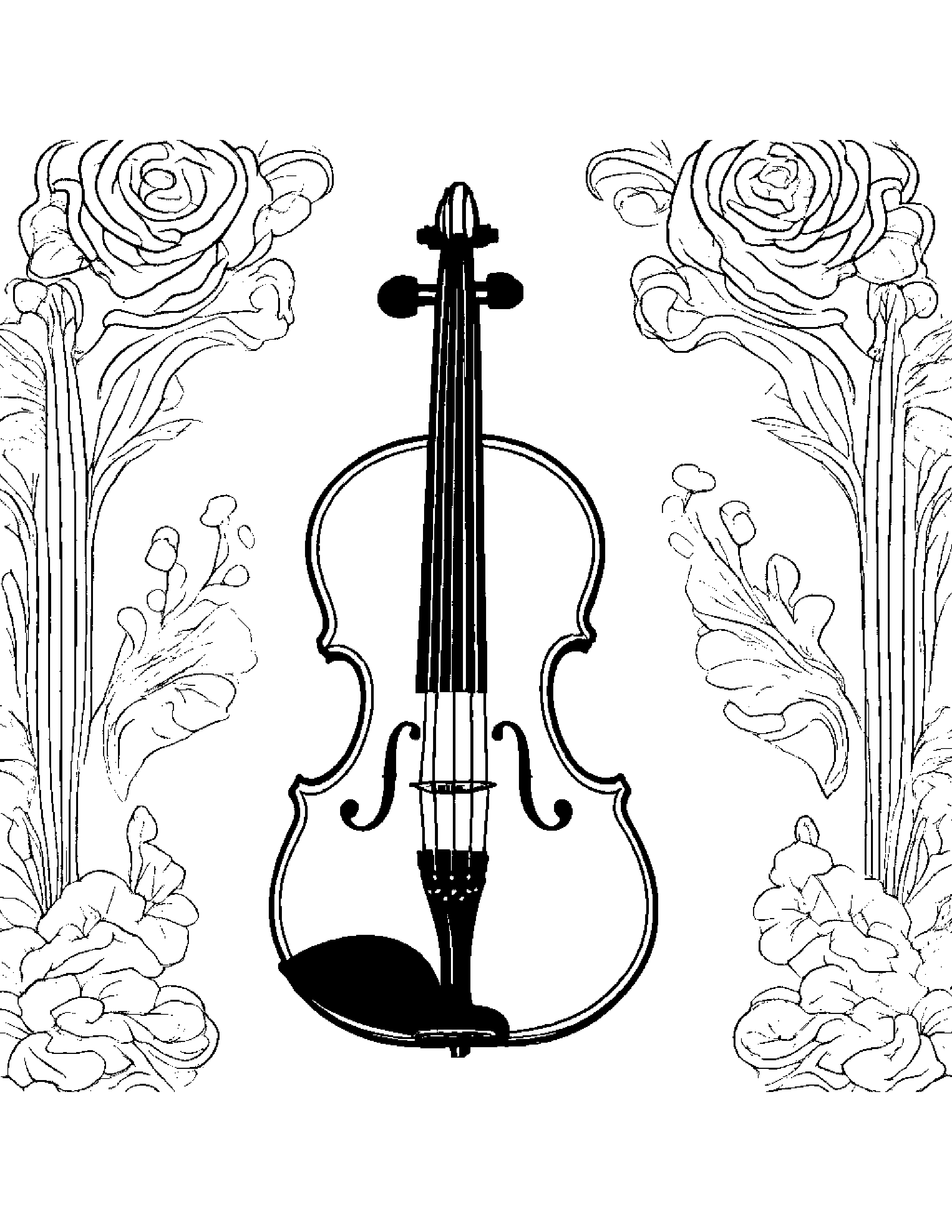 Bright Violin #4 Coloring Page (Free Printable PDF)