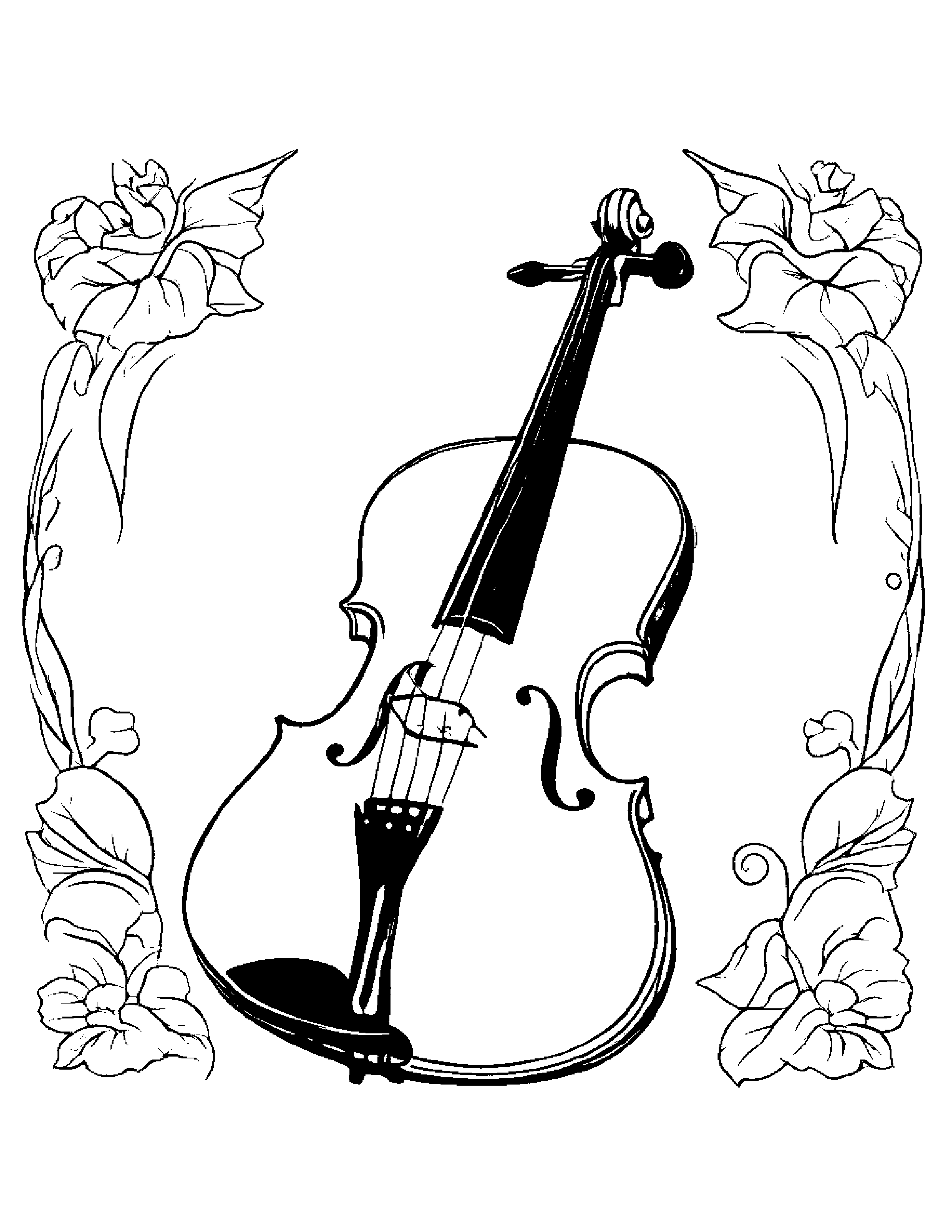 Bright Violin #5 Coloring Page (Free Printable PDF)