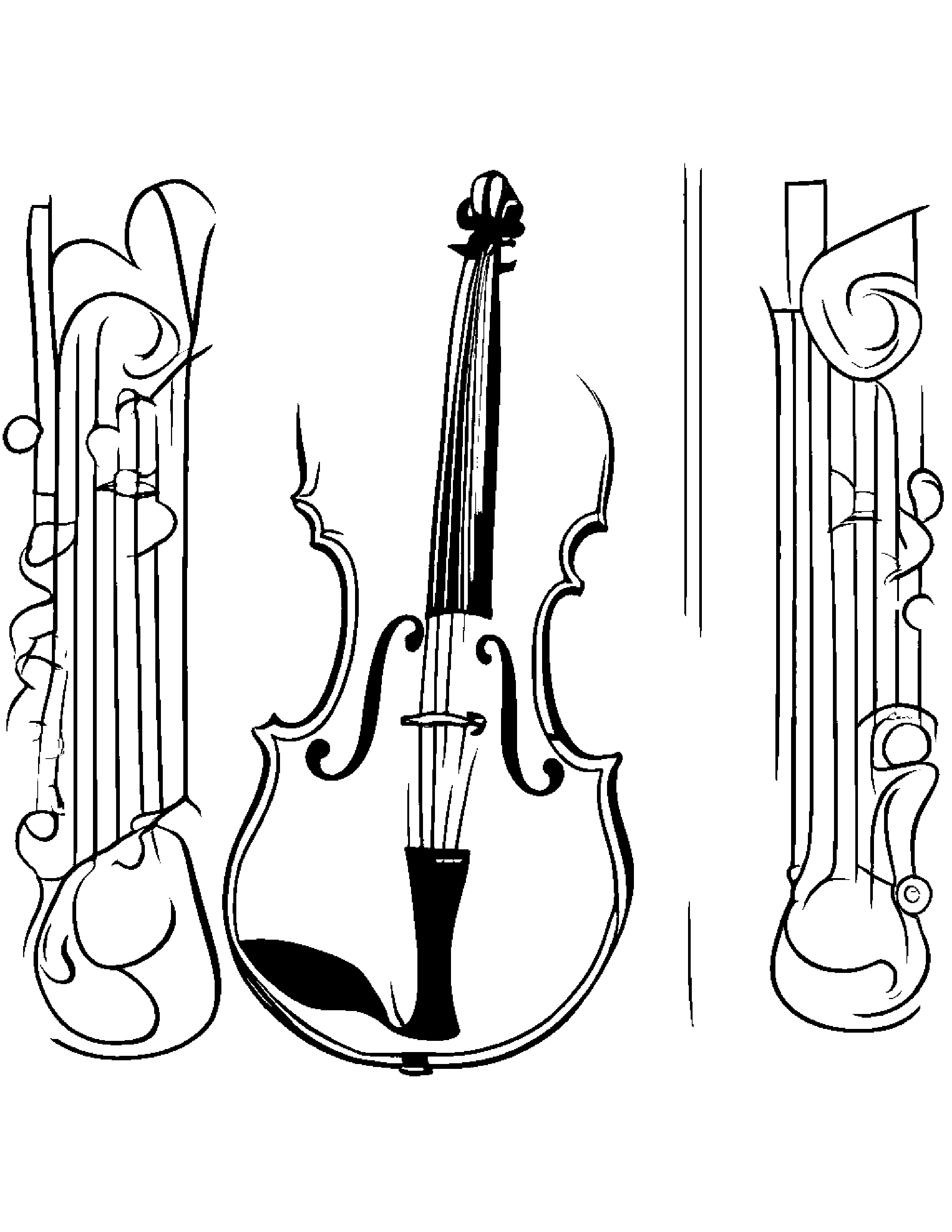 Bright Violin Coloring Page (Free Printable PDF)