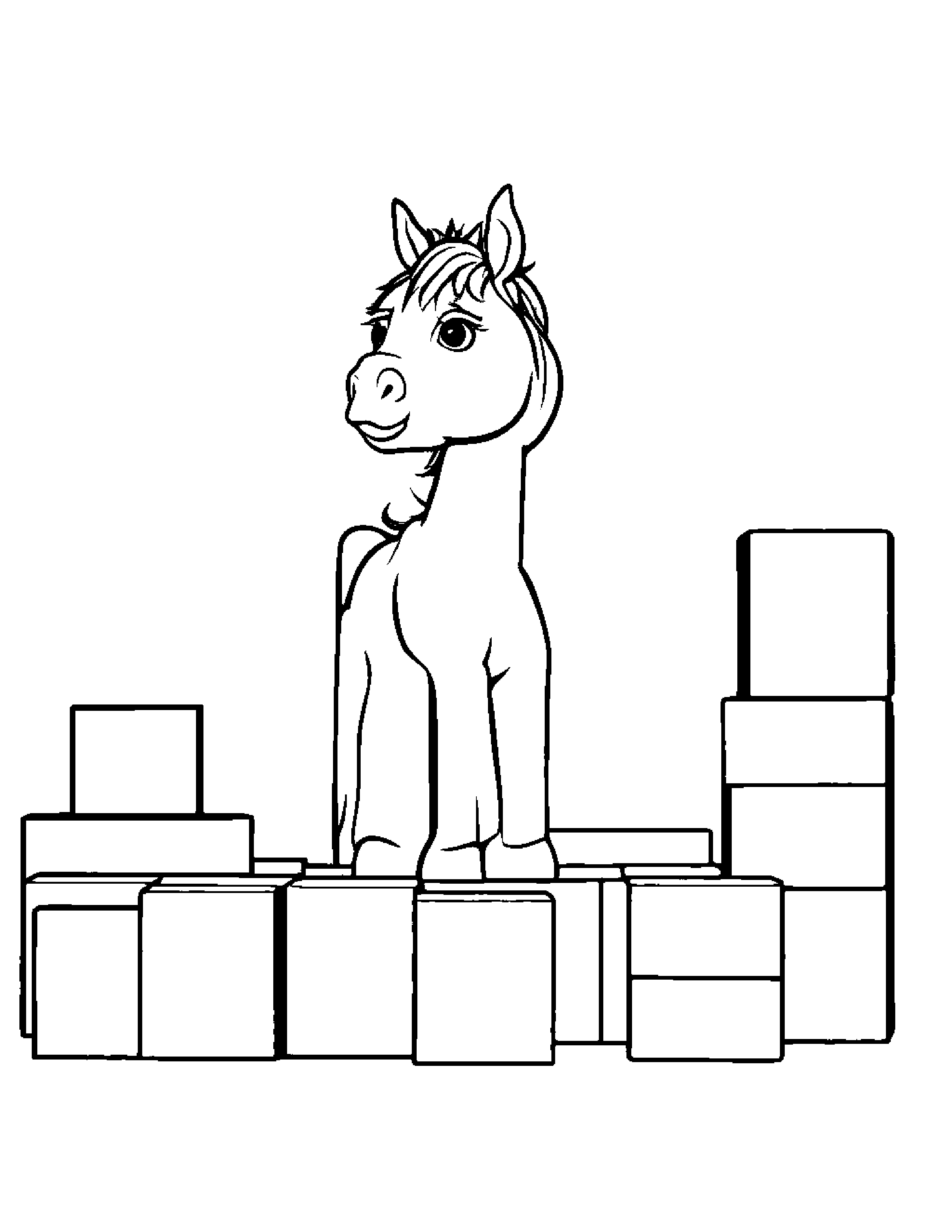 Bubbly Foal Stacking Blocks #2 Coloring Page (Free Printable PDF)