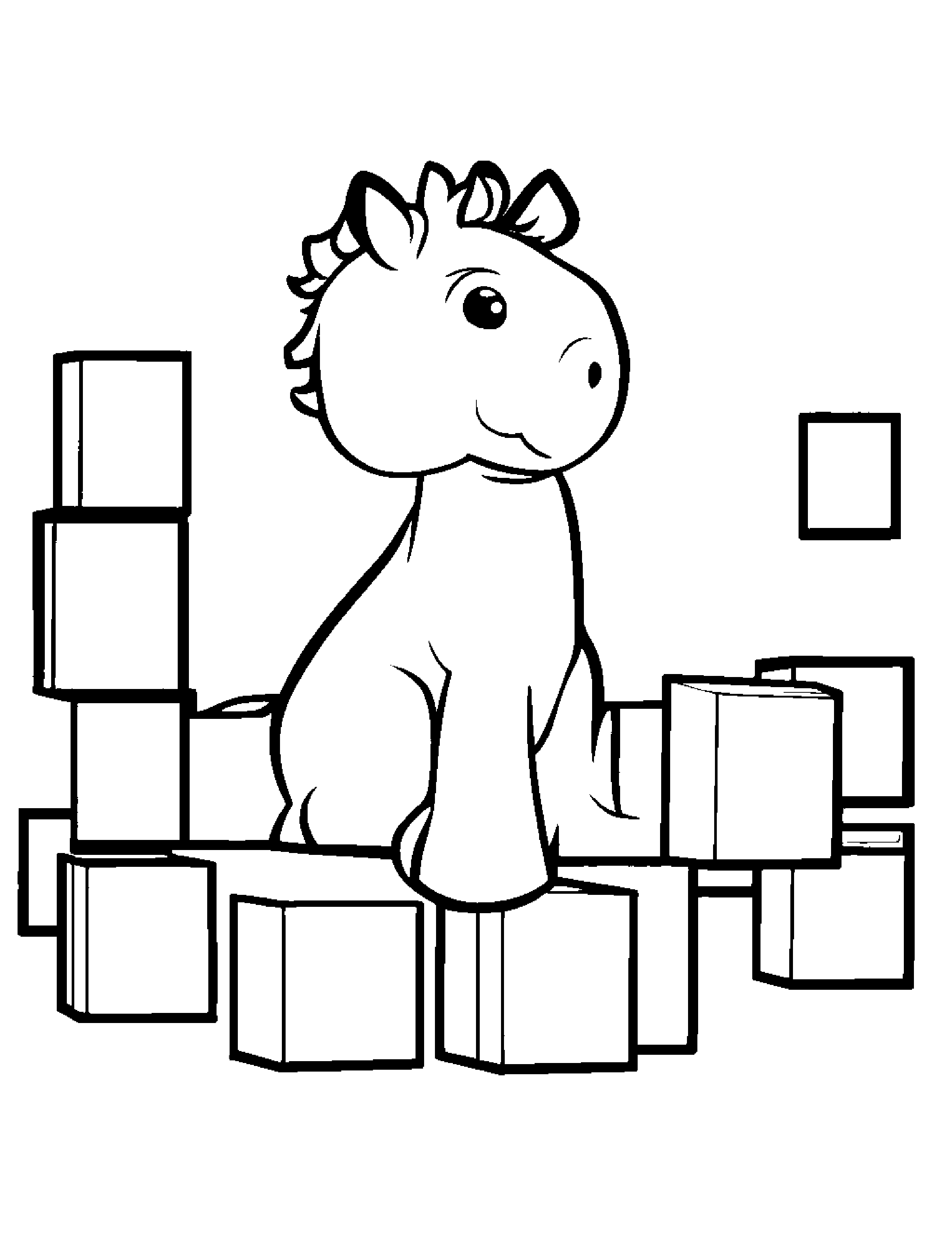 Bubbly Foal Stacking Blocks Coloring Page (Free Printable PDF)