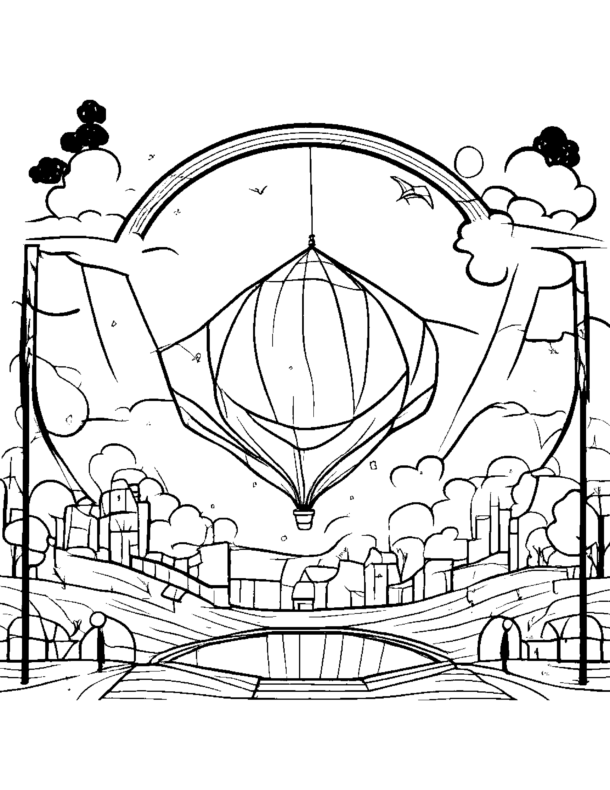 Bubbly Kite On A Music Stage #3 Coloring Page (Free Printable PDF)