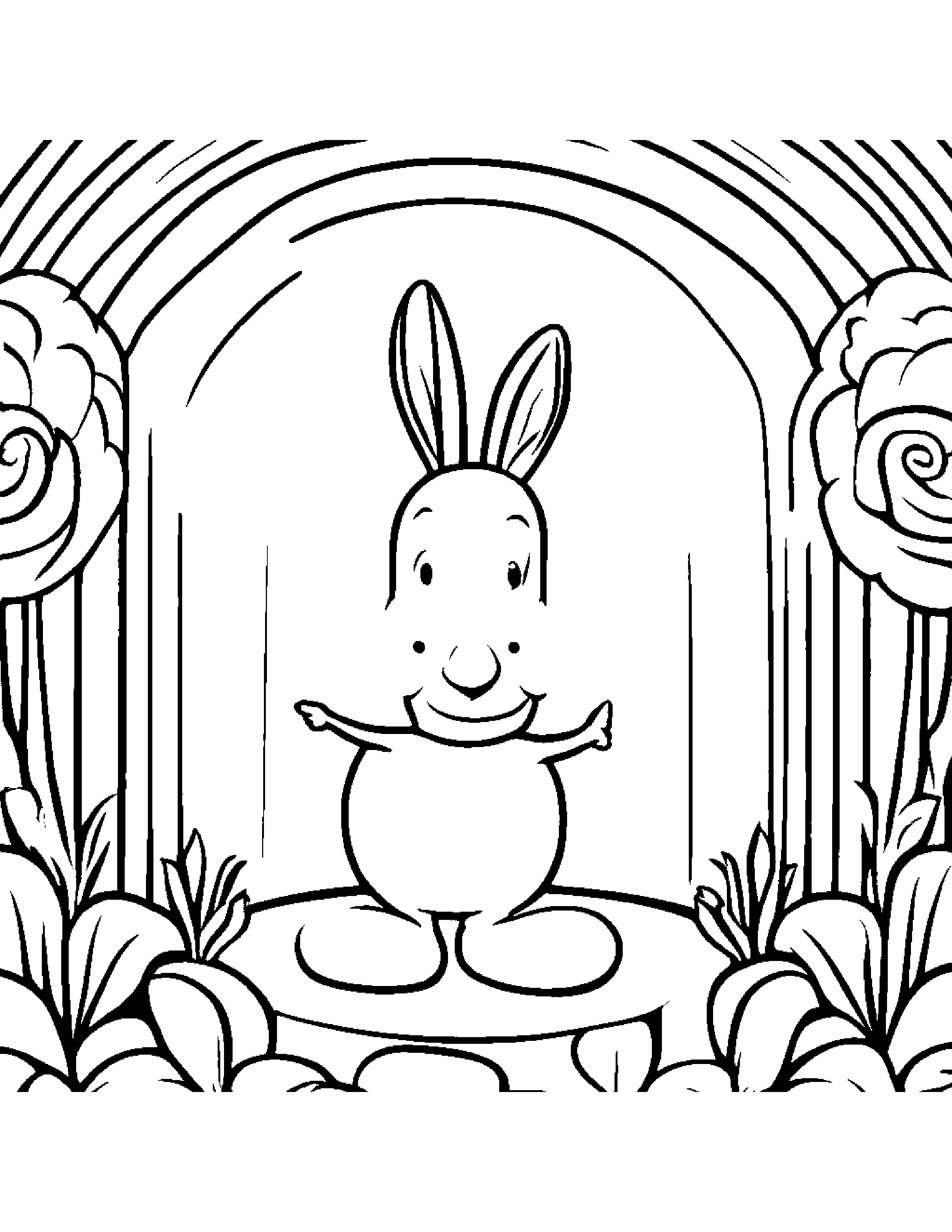 Carrot With A Small Flower On A Music Stage #3 Coloring Page (Free Printable PDF)