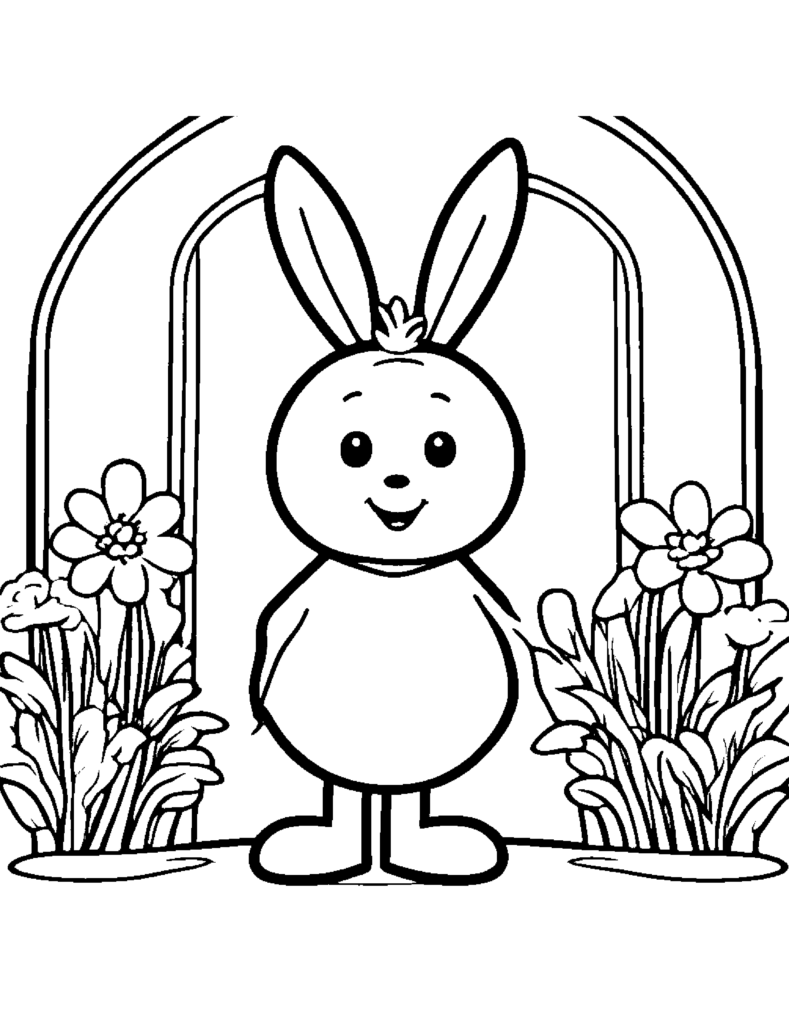 Carrot With A Small Flower On A Music Stage #4 Coloring Page (Free Printable PDF)