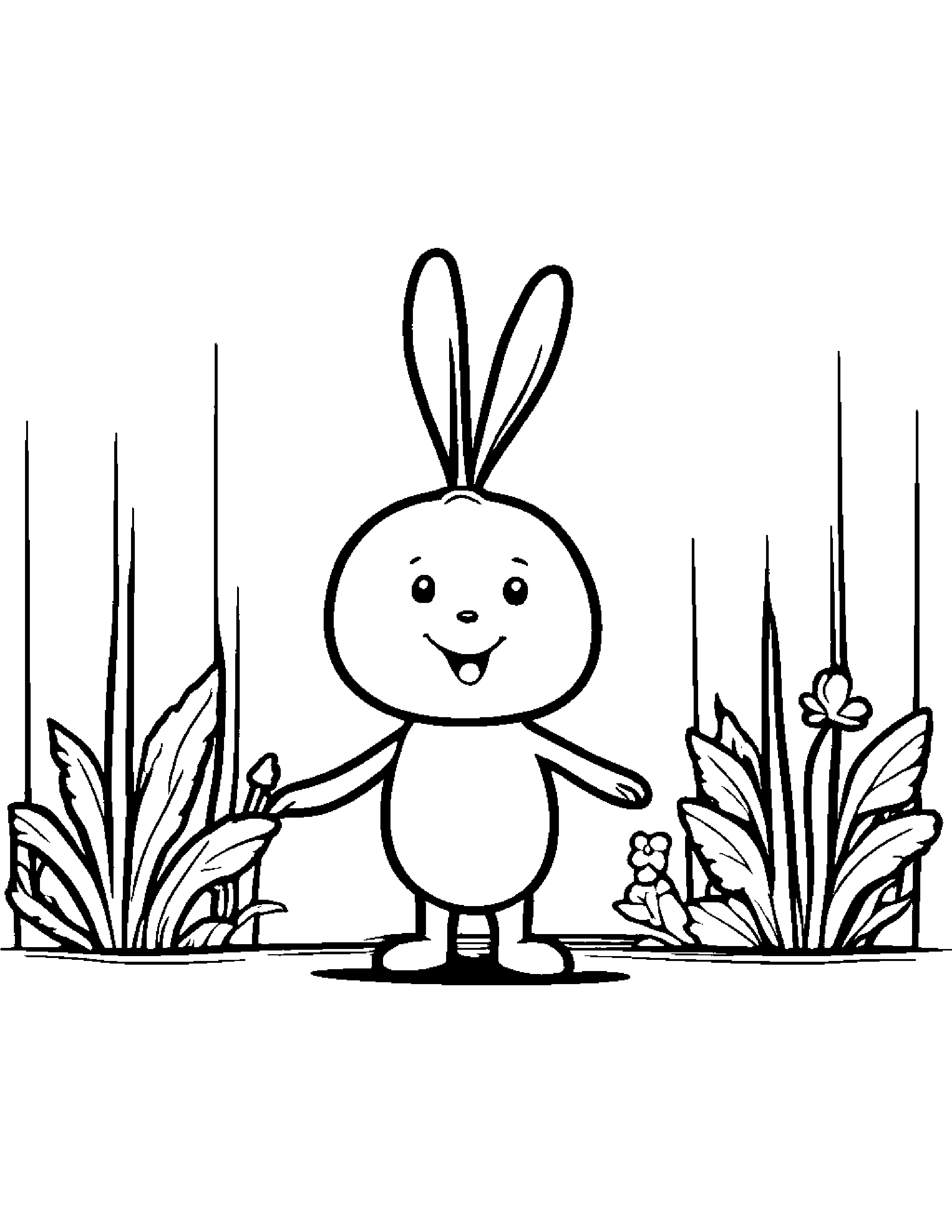 Carrot With A Small Flower On A Music Stage #5 Coloring Page (Free Printable PDF)