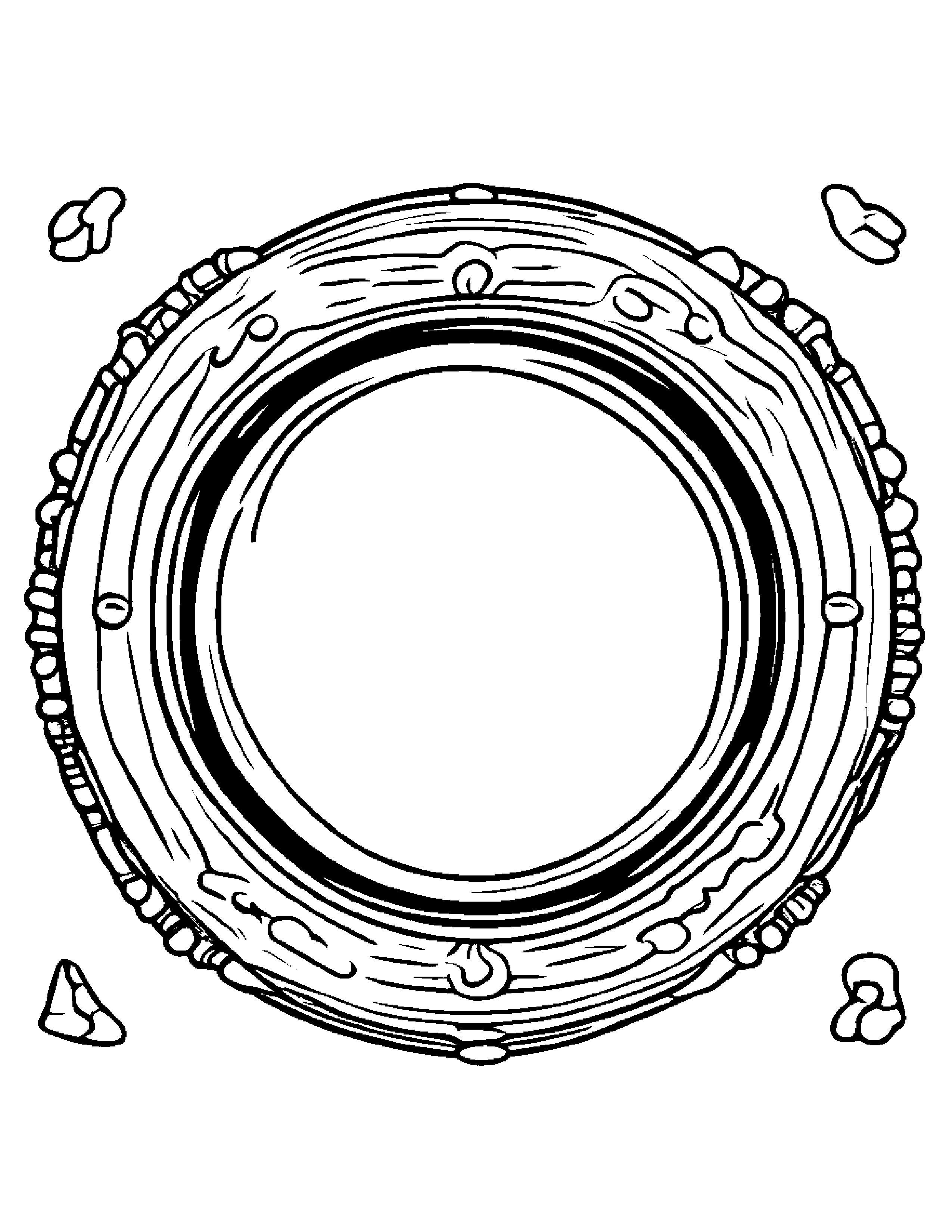 Cheerful Tambourine #3 Coloring Page (Free Printable PDF)