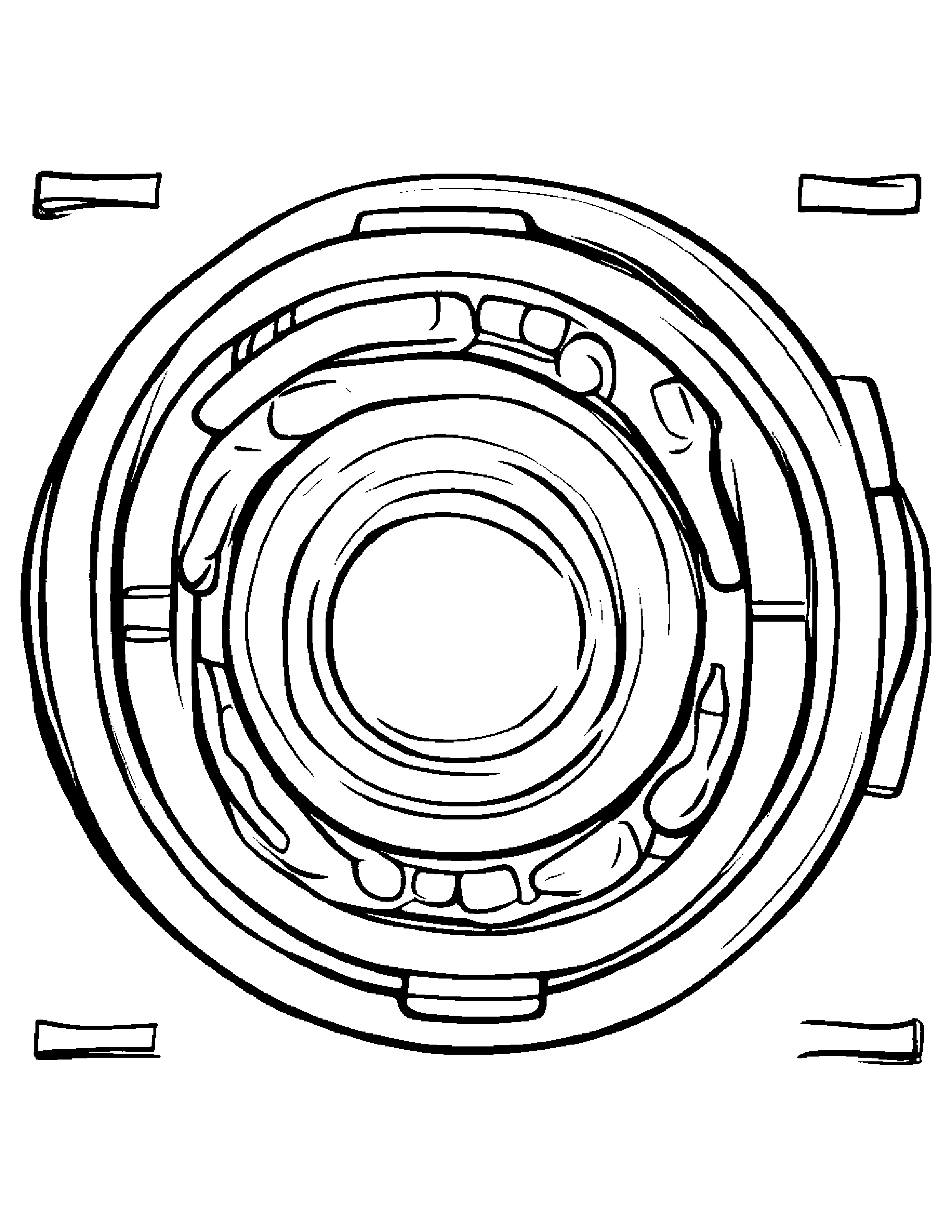 Cheerful Tambourine Coloring Page (Free Printable PDF)