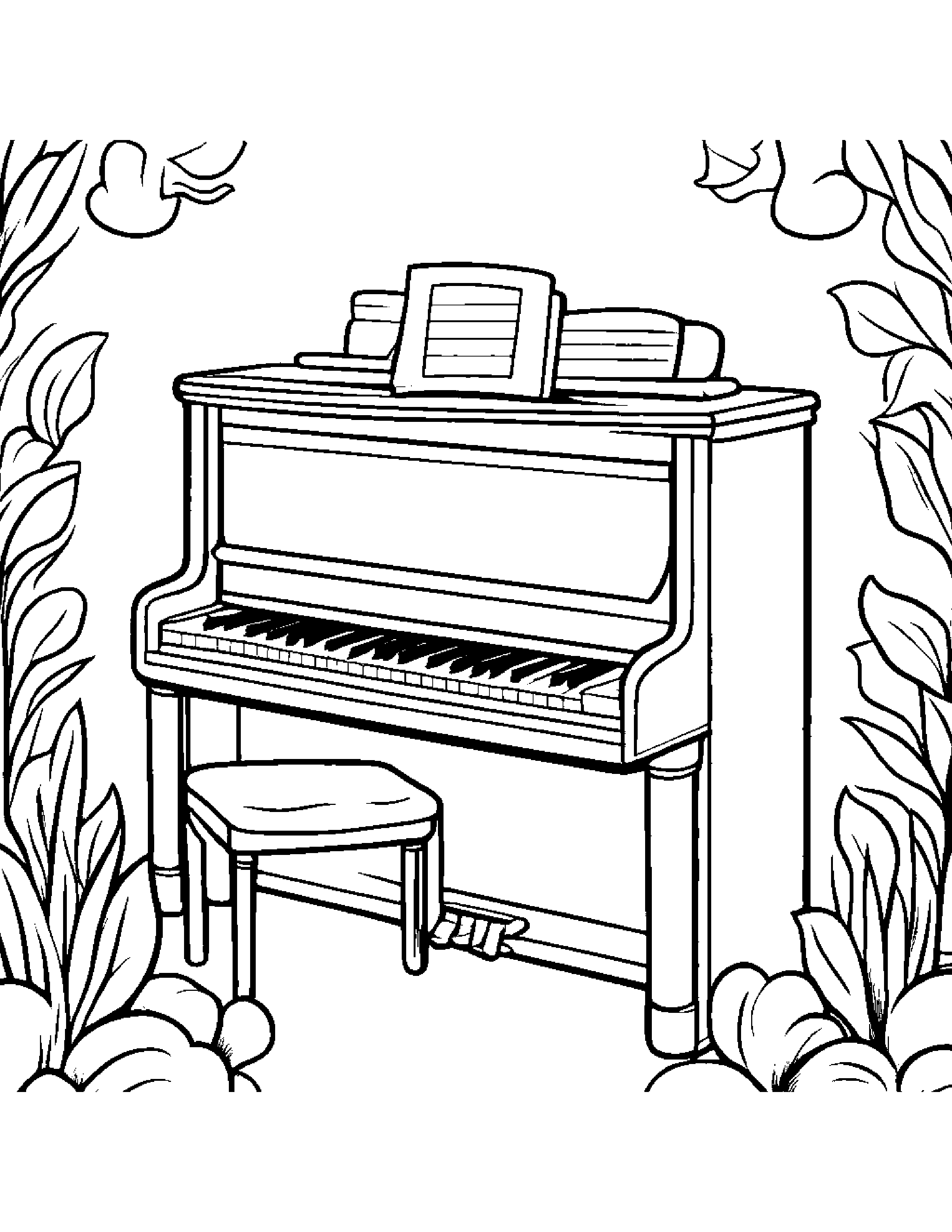 Cuddly Piano #3 Coloring Page (Free Printable PDF)