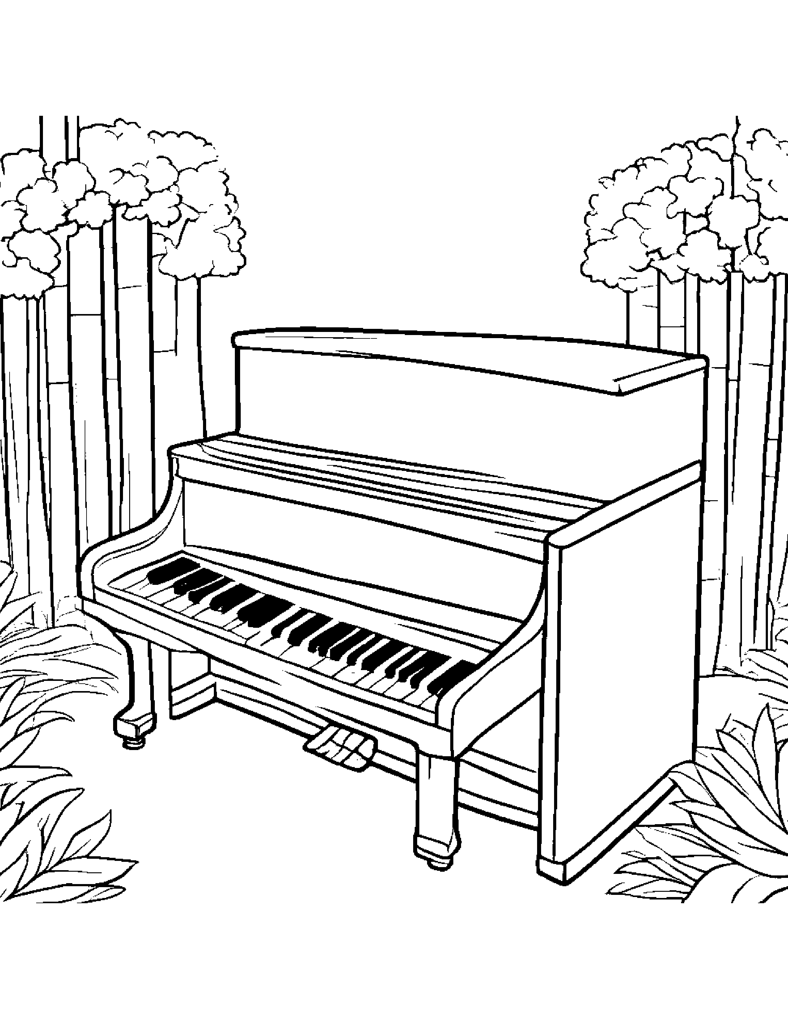 Cuddly Piano #4 Coloring Page (Free Printable PDF)
