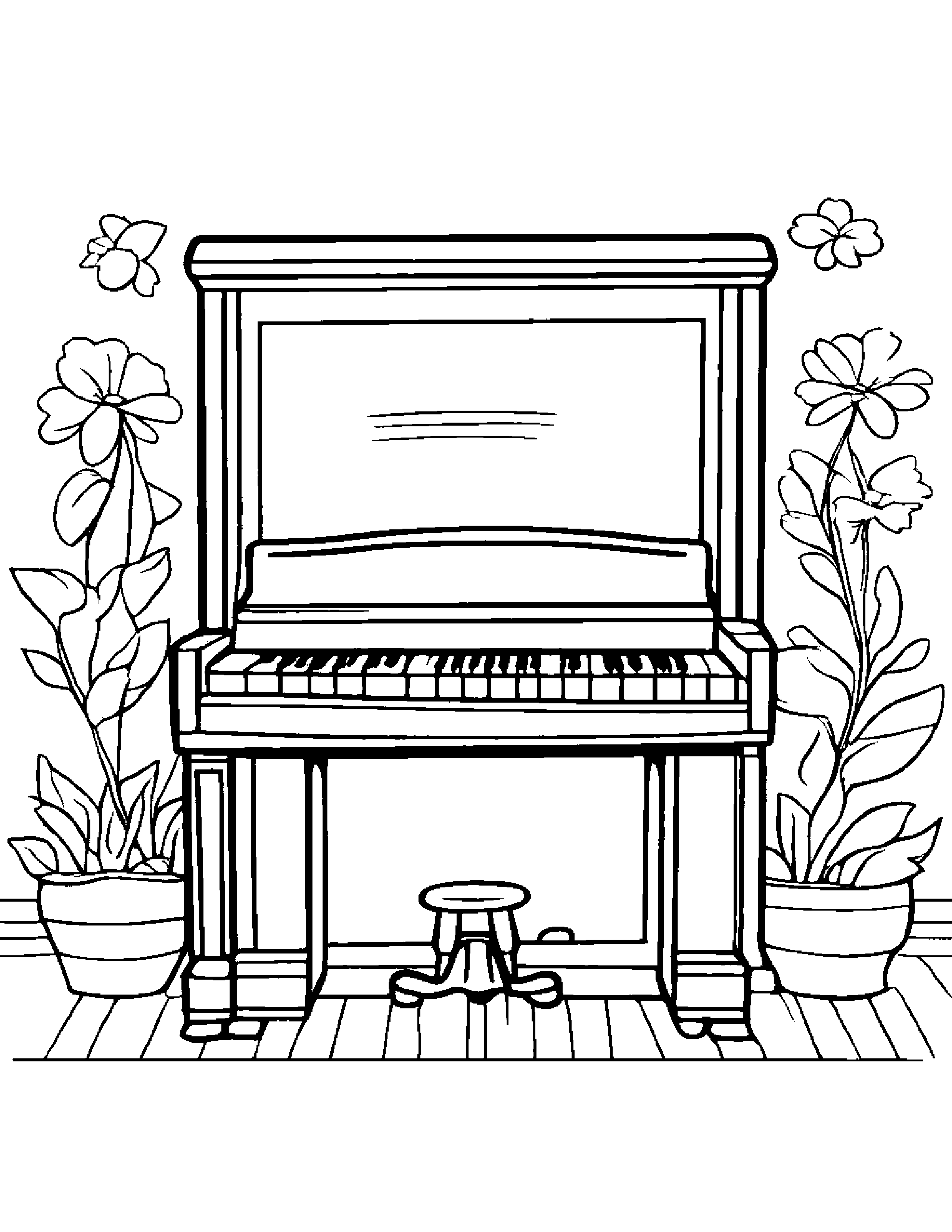 Cuddly Piano #5 Coloring Page (Free Printable PDF)
