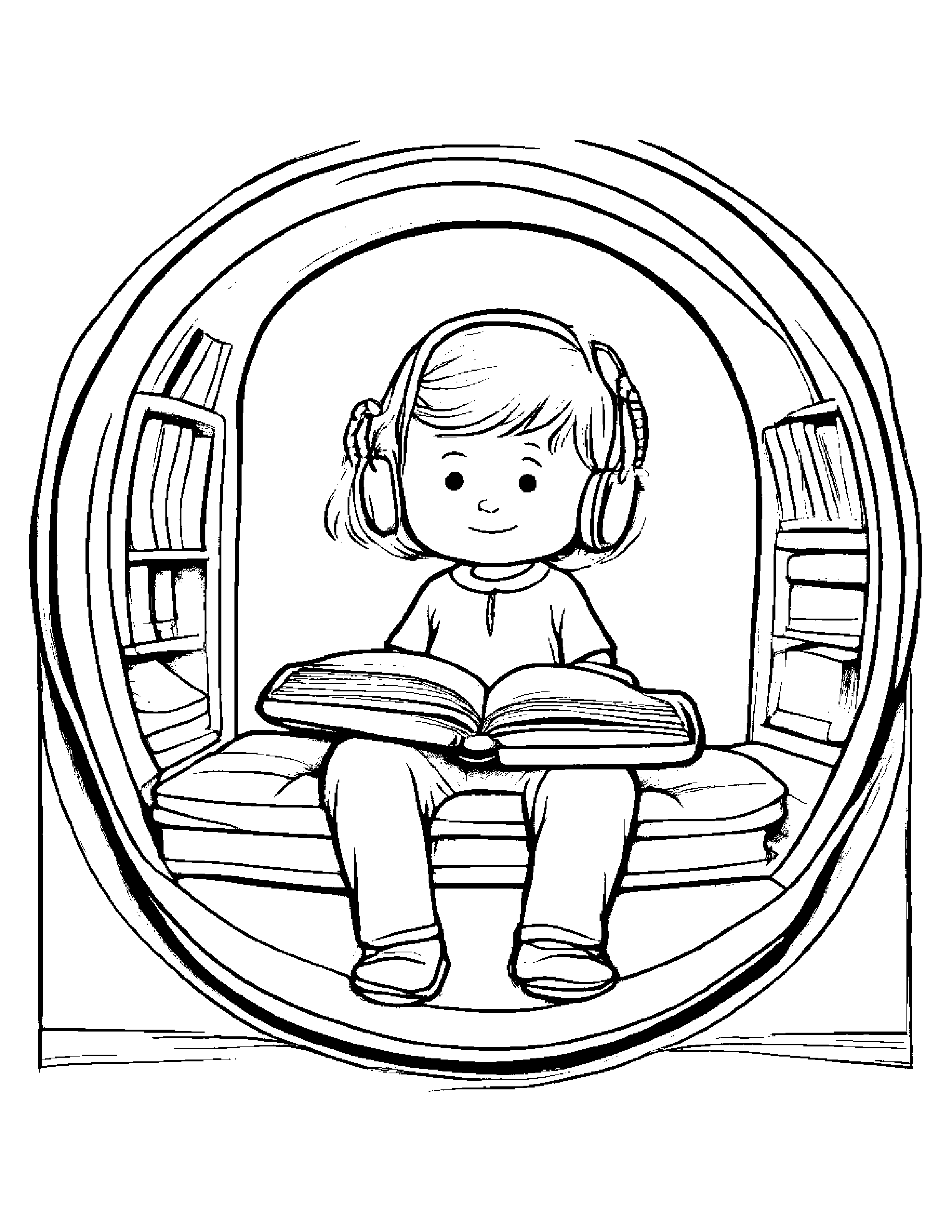 Curious Tambourine By A Reading Nook #3 Coloring Page (Free Printable PDF)
