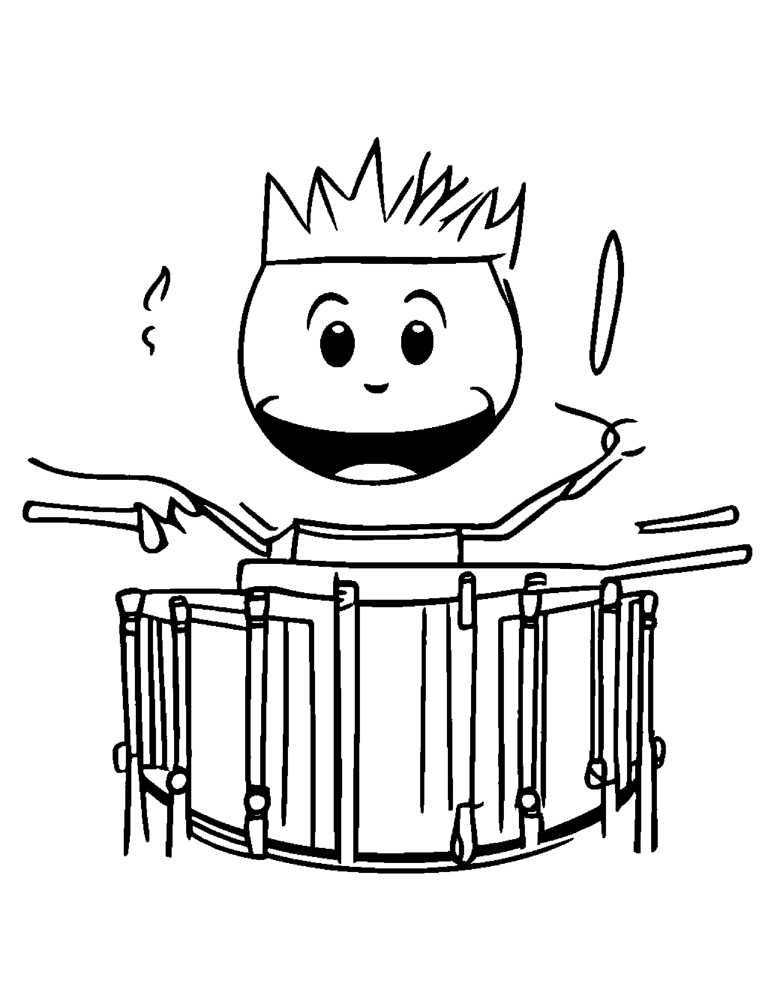 Drum Making Silly Faces #4 Coloring Page (Free Printable PDF)