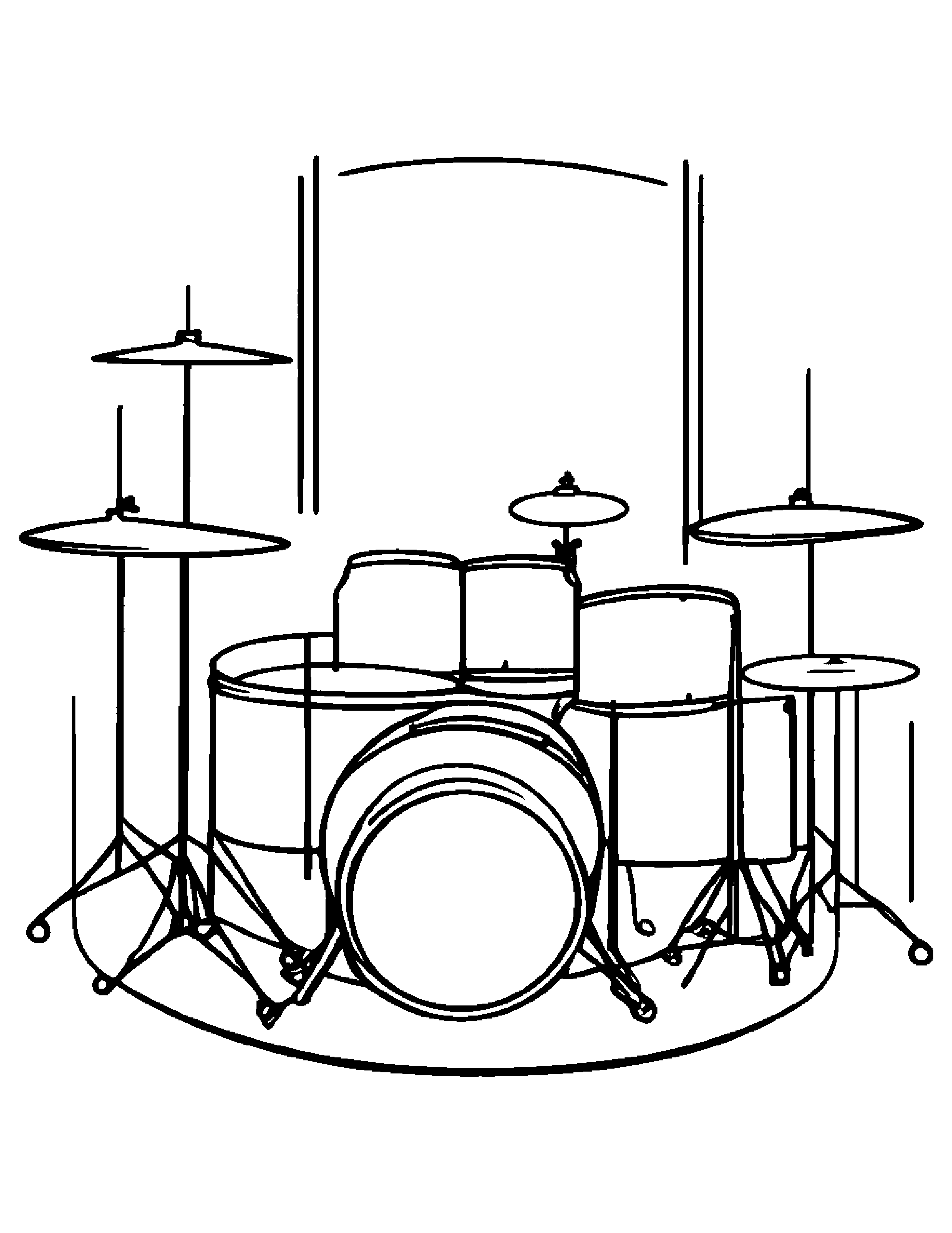 Drum Practicing Shapes Coloring Page (Free Printable PDF)