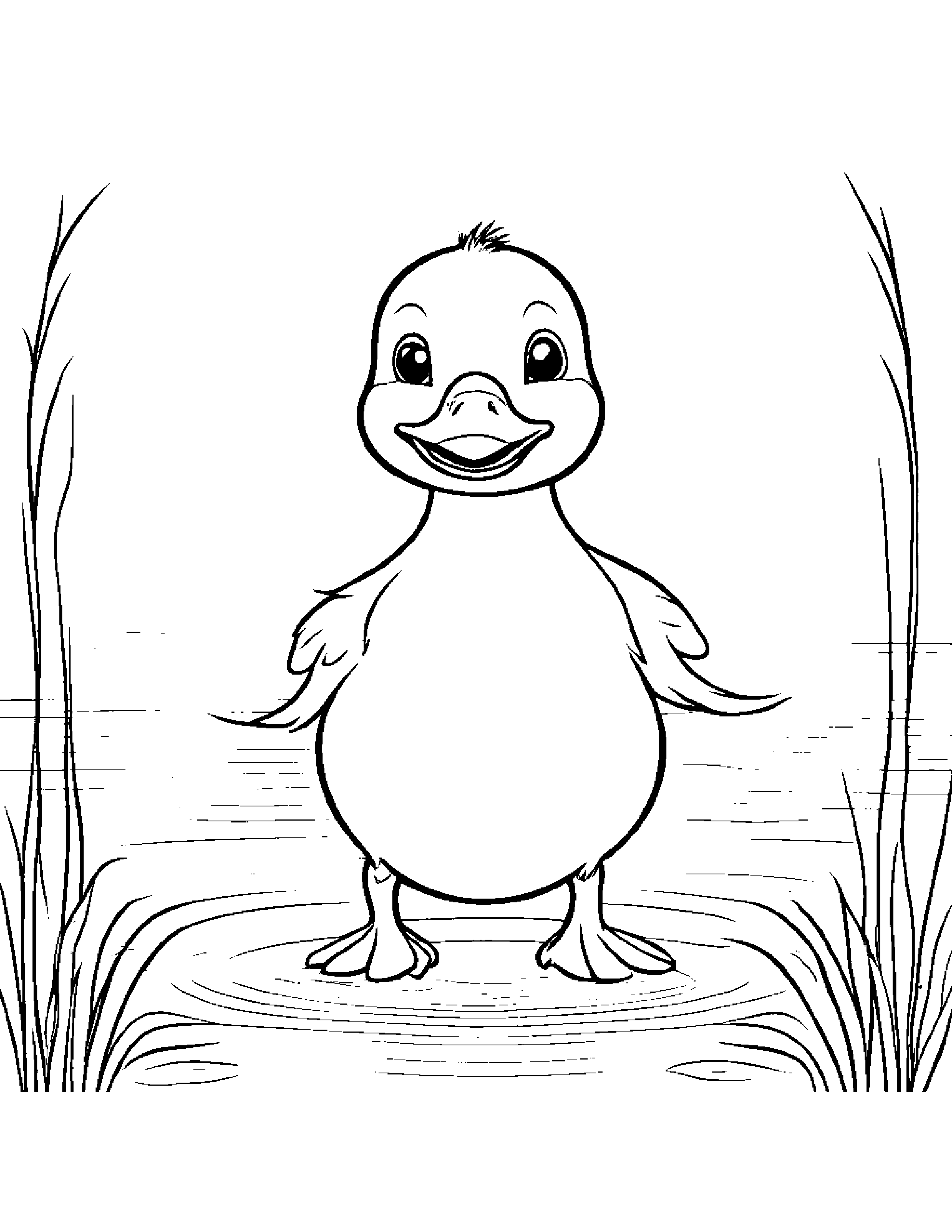 Duckling Dancing Coloring Page (Free Printable PDF)