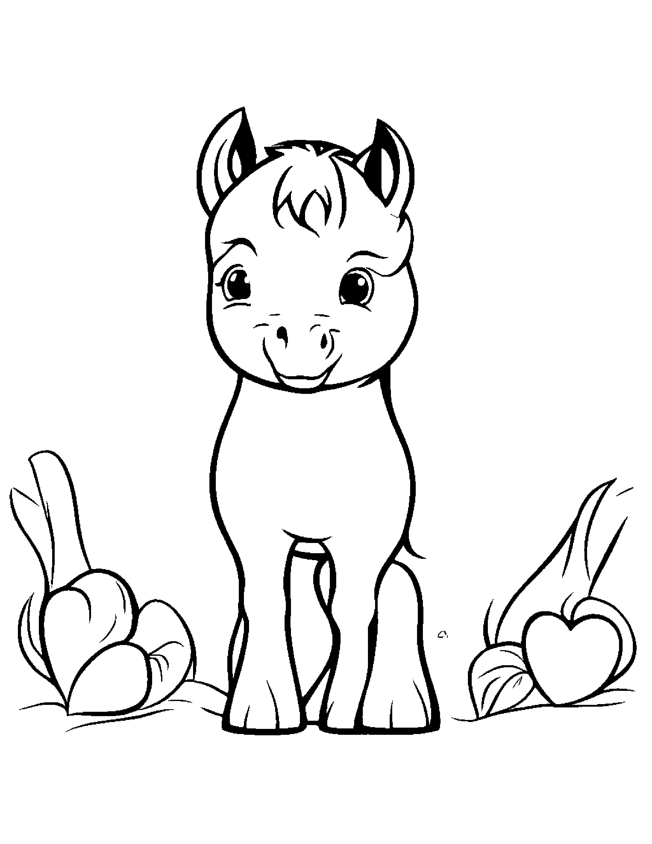 Foal With A Little Heart #2 Coloring Page (Free Printable PDF)