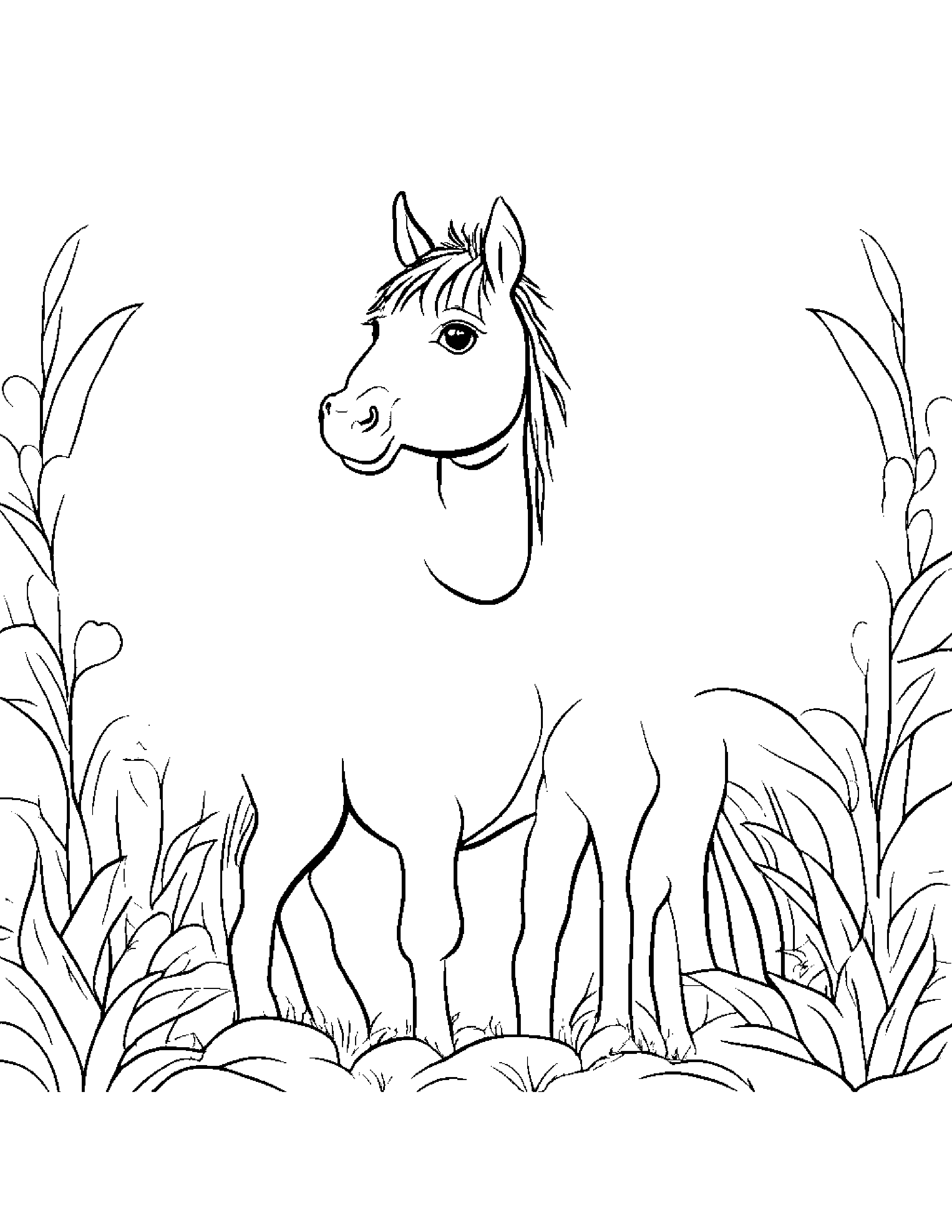 Foal With A Little Heart Coloring Page (Free Printable PDF)