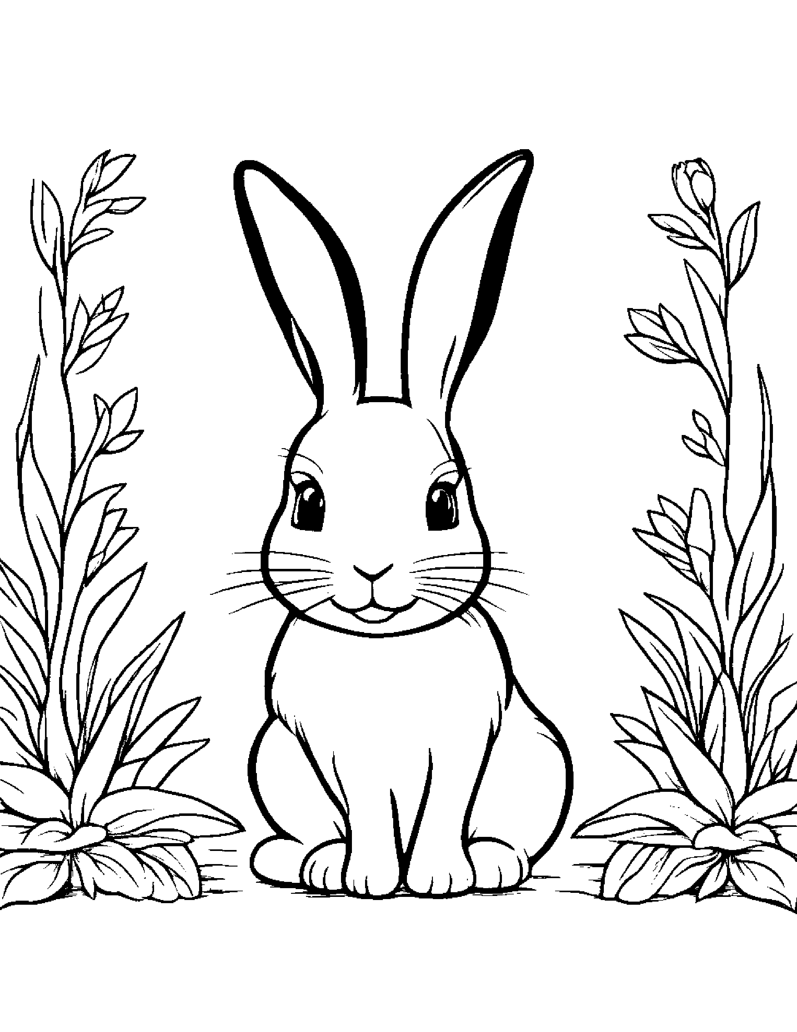 Friendly Bunny #4 Coloring Page (Free Printable PDF)