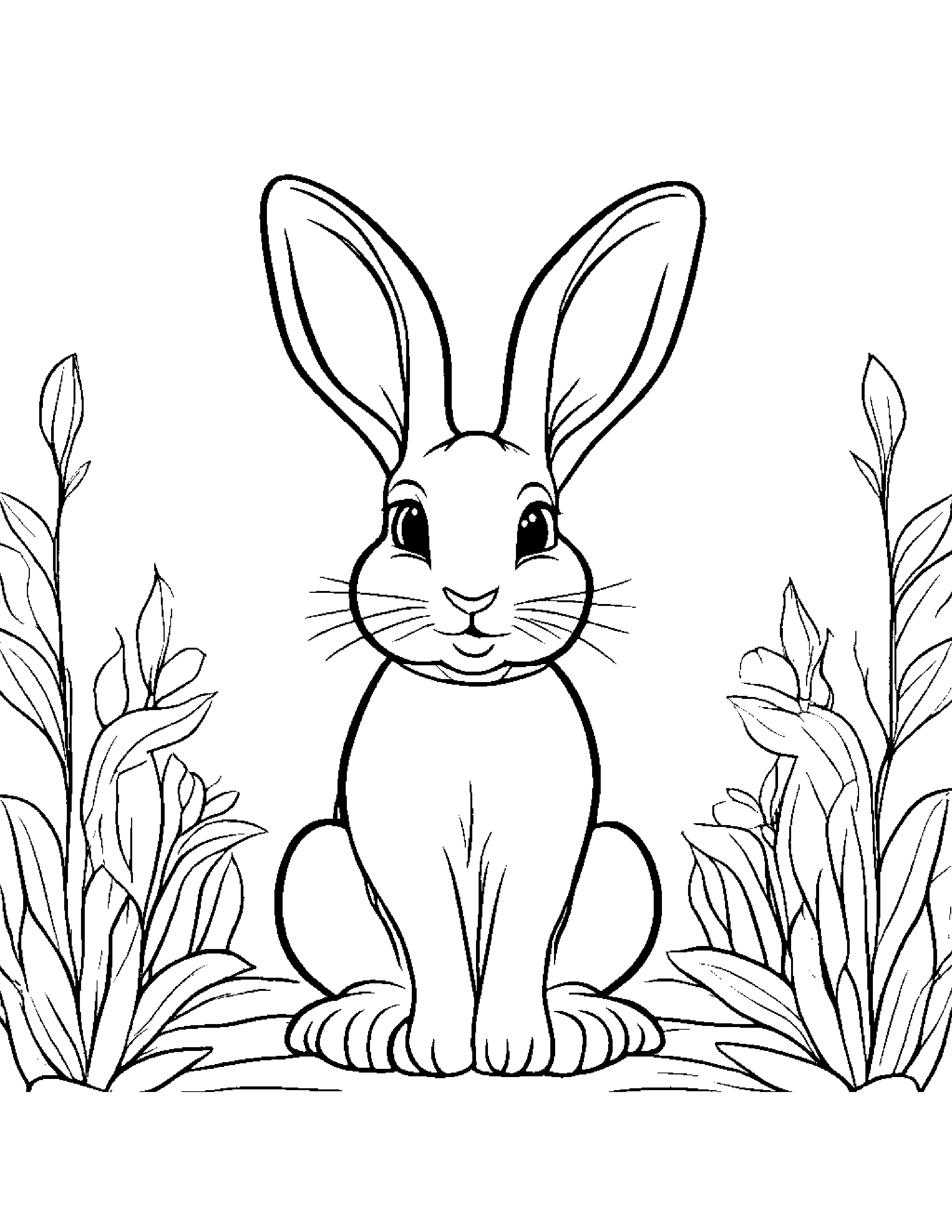 Friendly Bunny Coloring Page (Free Printable PDF)
