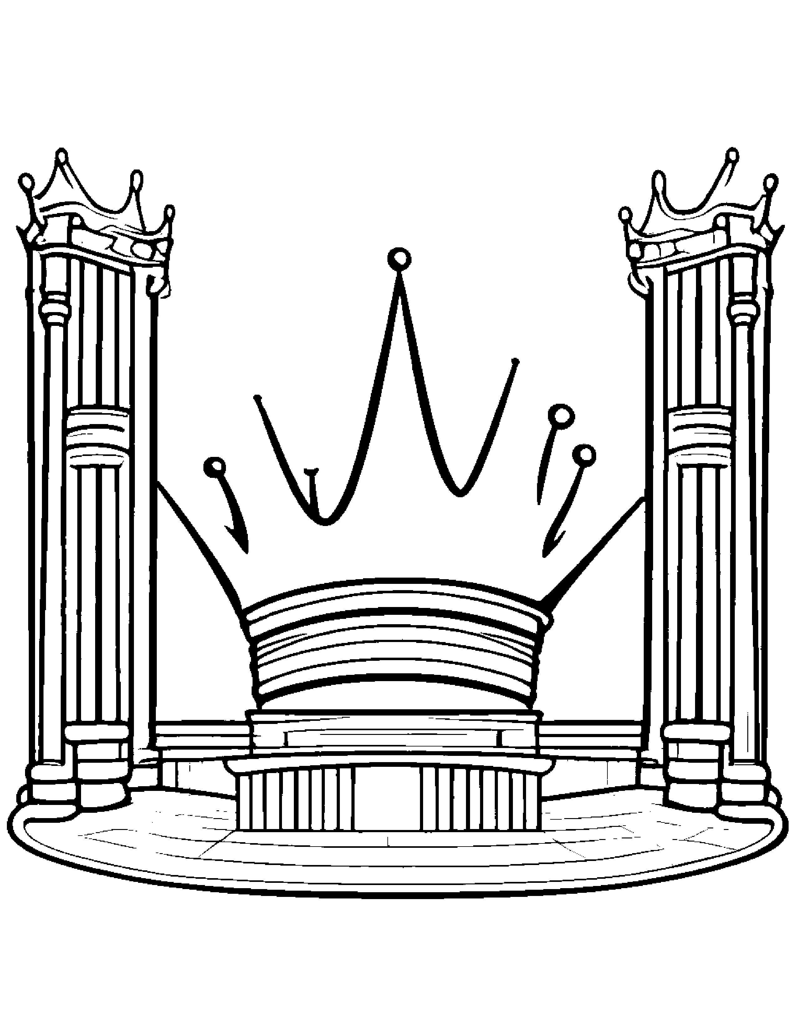 Friendly Crown On A Music Stage #3 Coloring Page (Free Printable PDF)