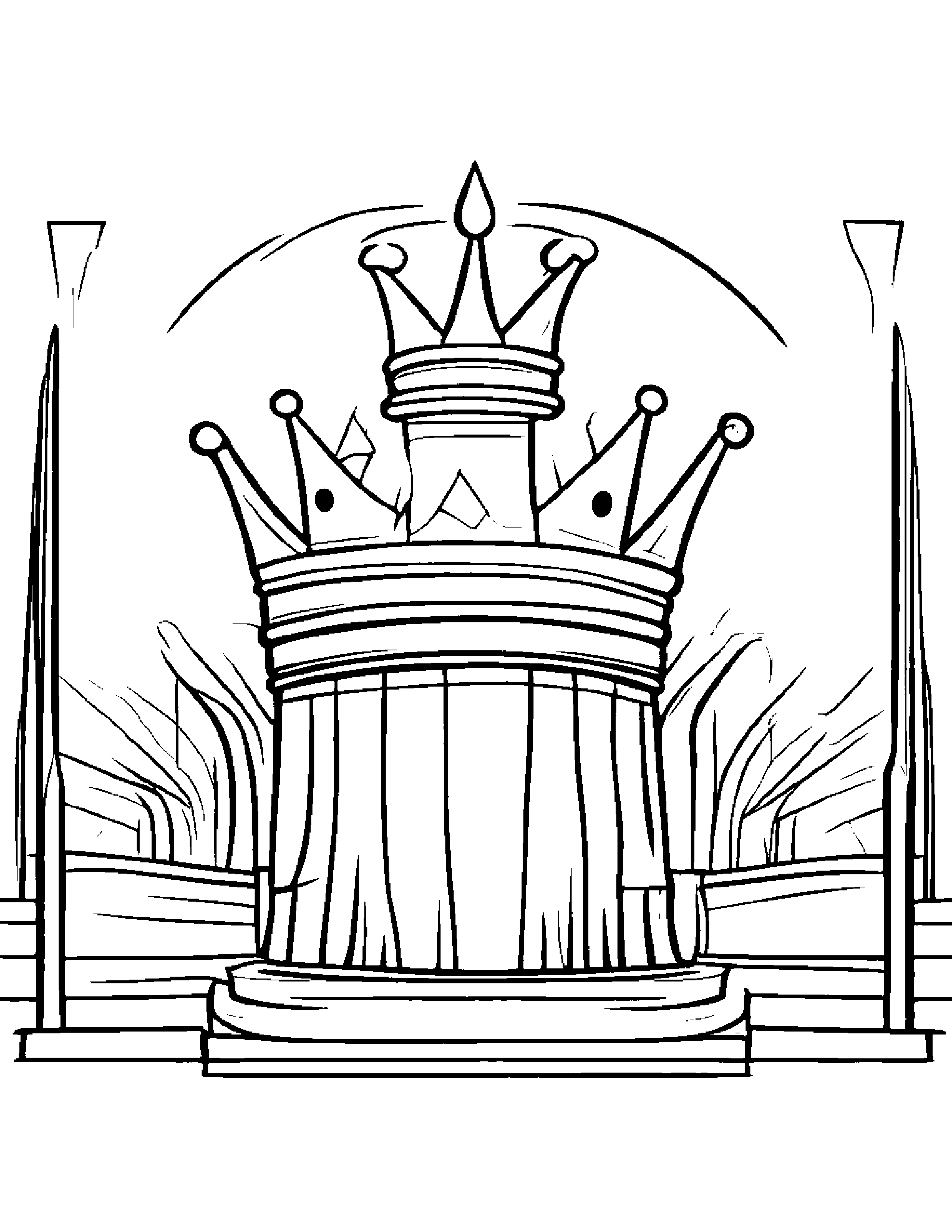Friendly Crown On A Music Stage #4 Coloring Page (Free Printable PDF)