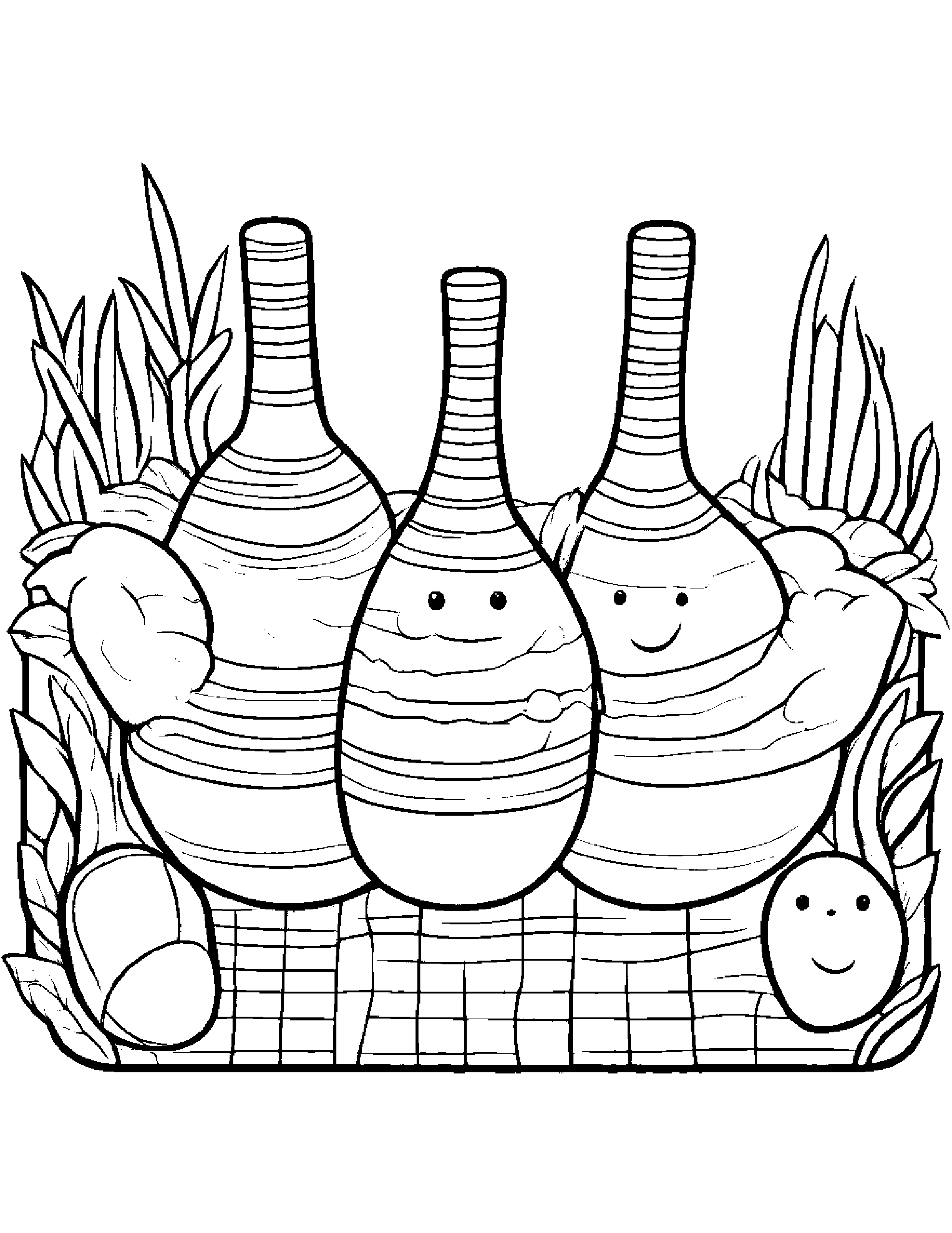 Friendly Maracas On A Picnic Blanket #2 Coloring Page (Free Printable PDF)