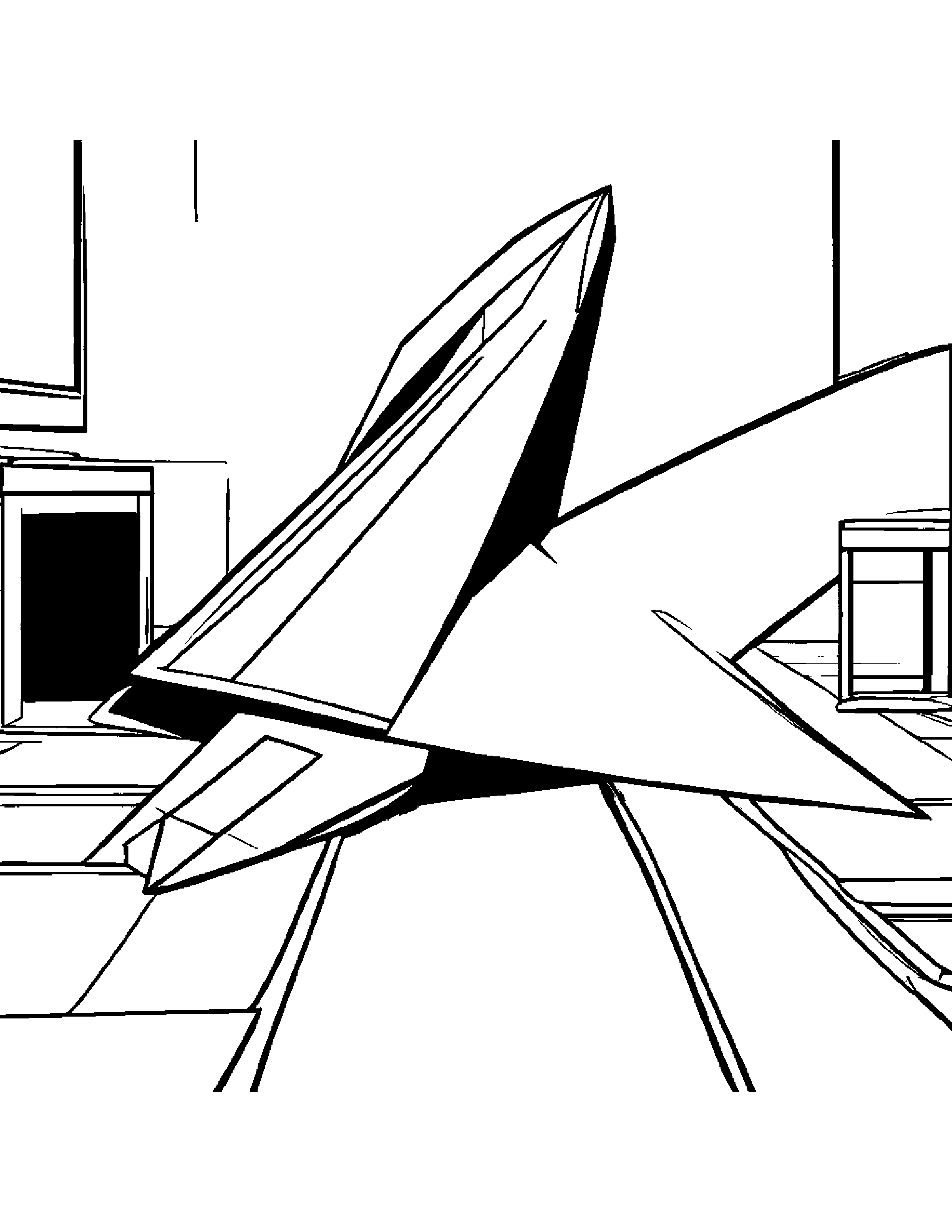 Friendly Paper Airplane In A Classroom Corner #3 Coloring Page (Free Printable PDF)