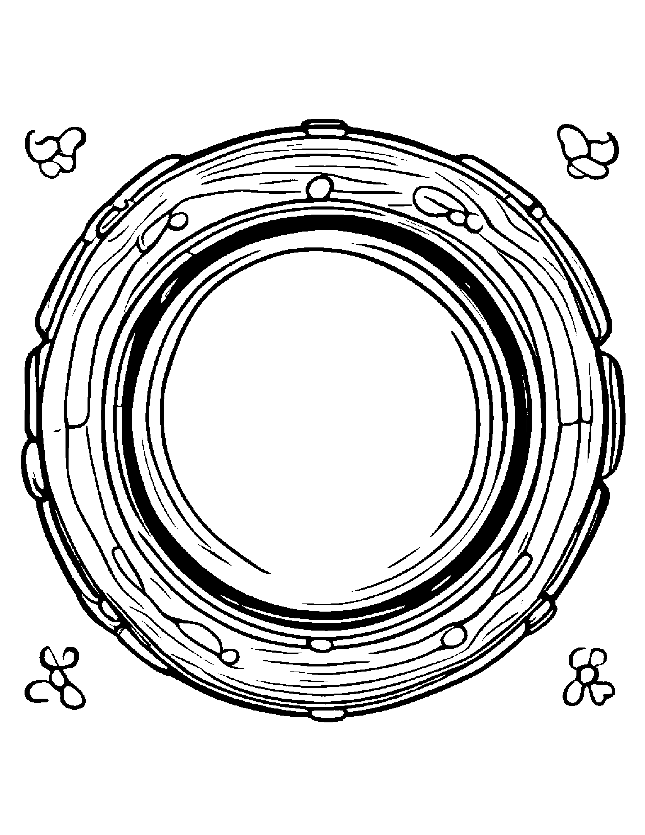 Friendly Tambourine #2 Coloring Page (Free Printable PDF)