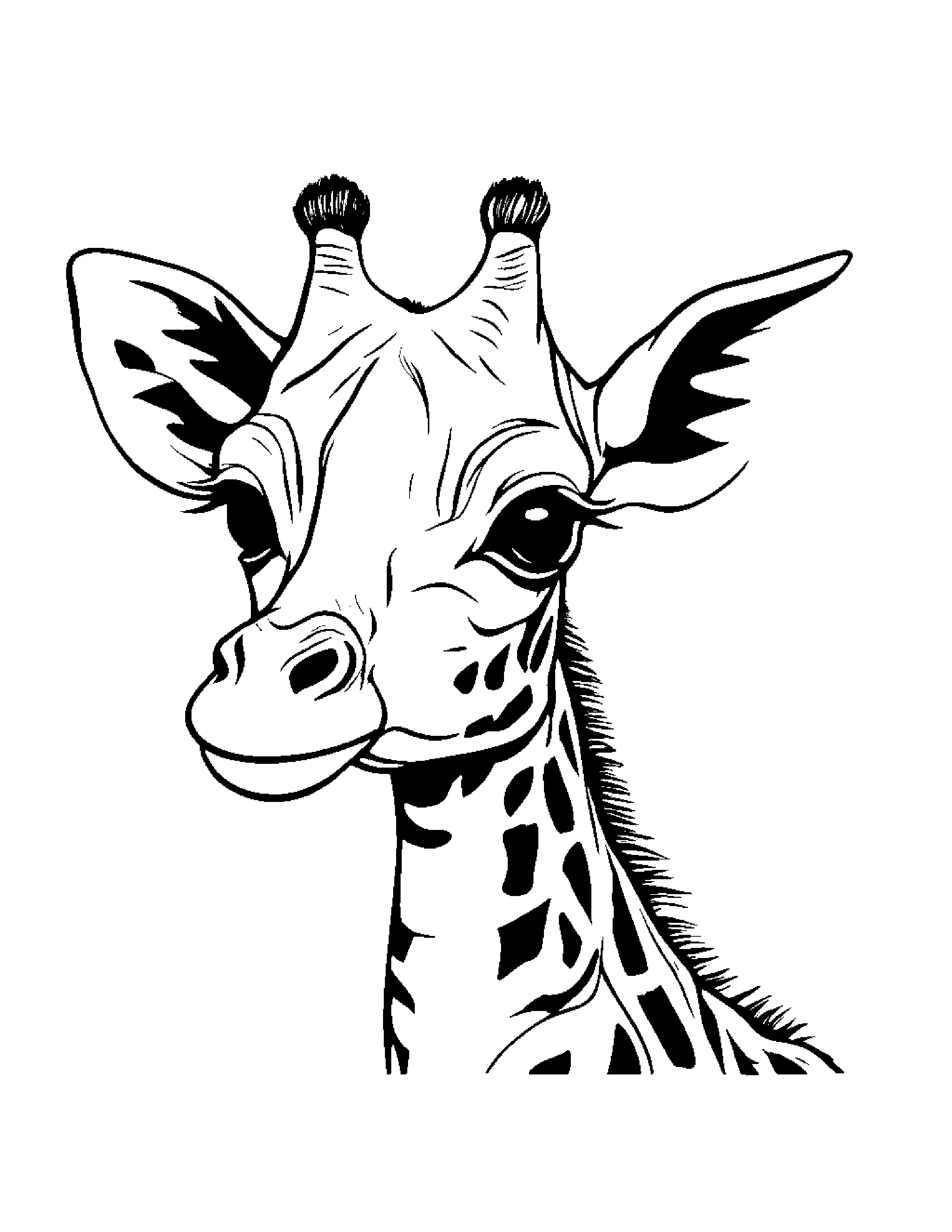 Giraffe Calf With A Ribbon #4 Coloring Page (Free Printable PDF)