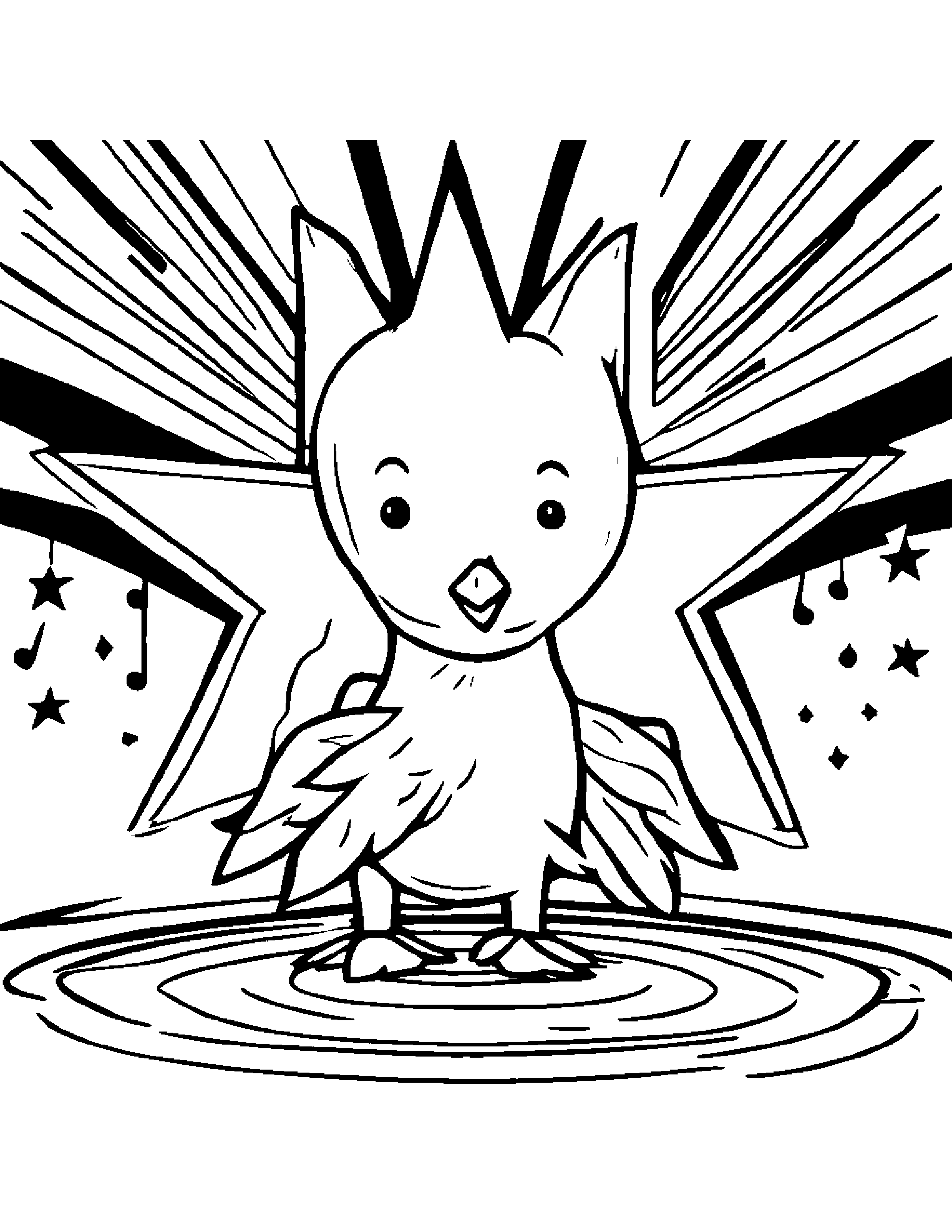 Gosling Painting A Star On A Music Stage #5 Coloring Page (Free Printable PDF)