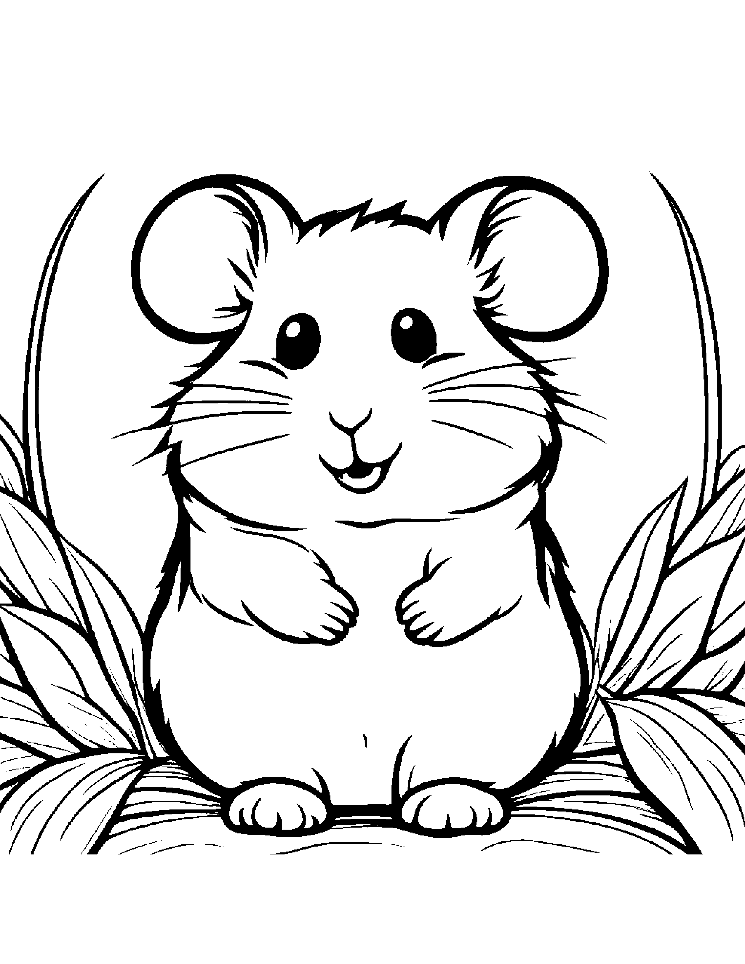 Hamster Singing #3 Coloring Page (Free Printable PDF)