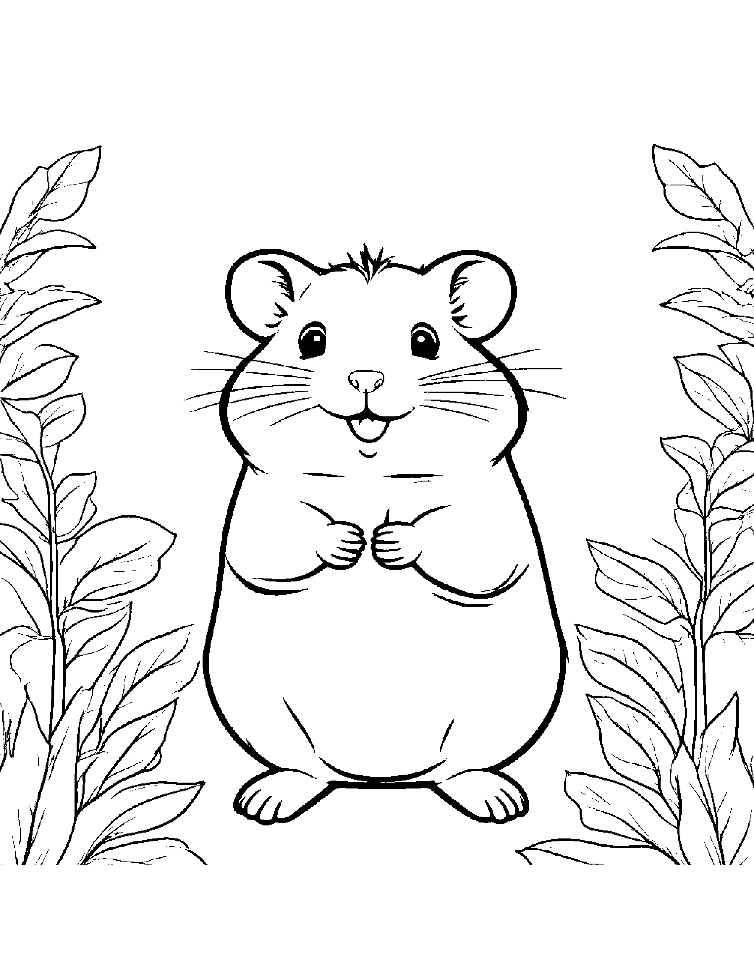 Hamster Singing Coloring Page (Free Printable PDF)