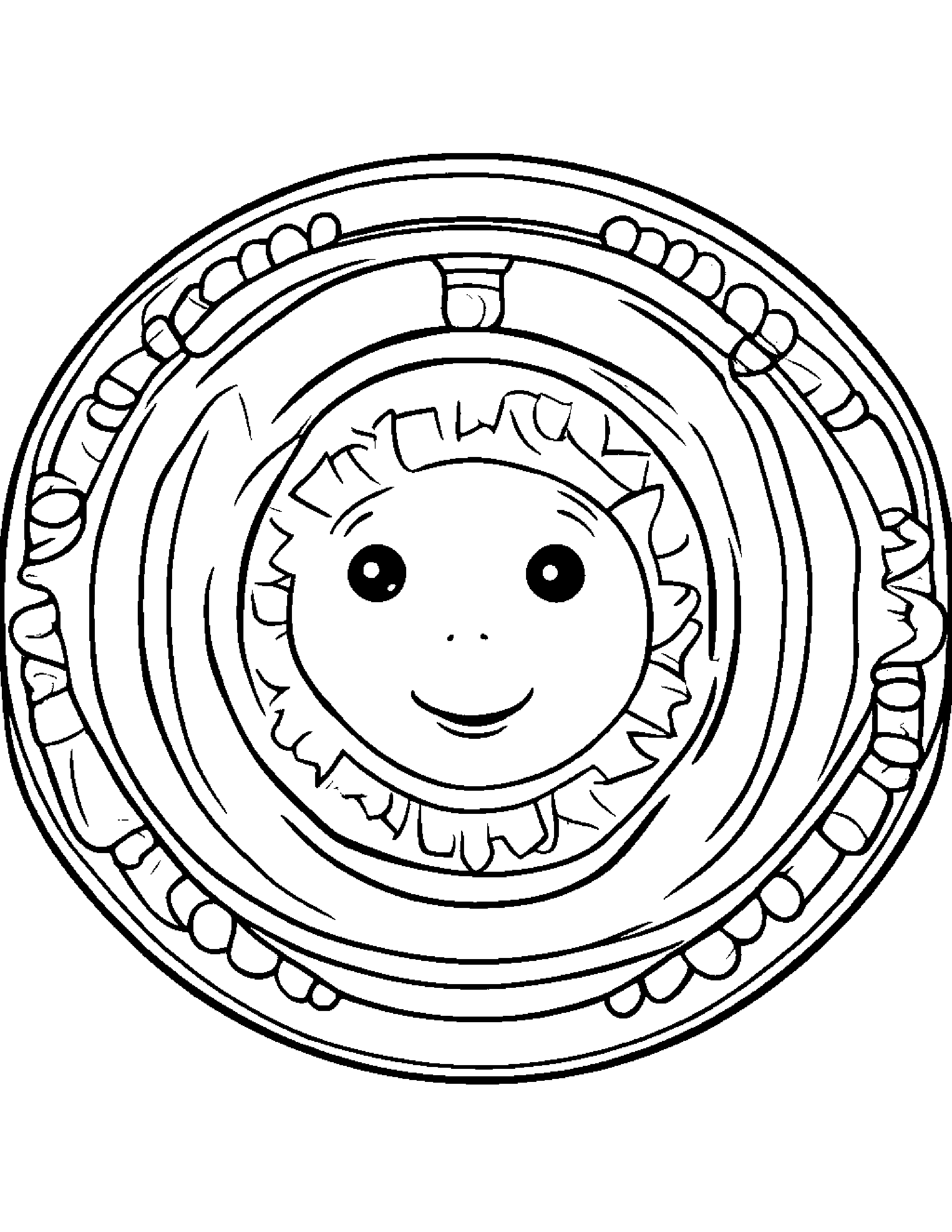 Happy Tambourine #3 Coloring Page (Free Printable PDF)