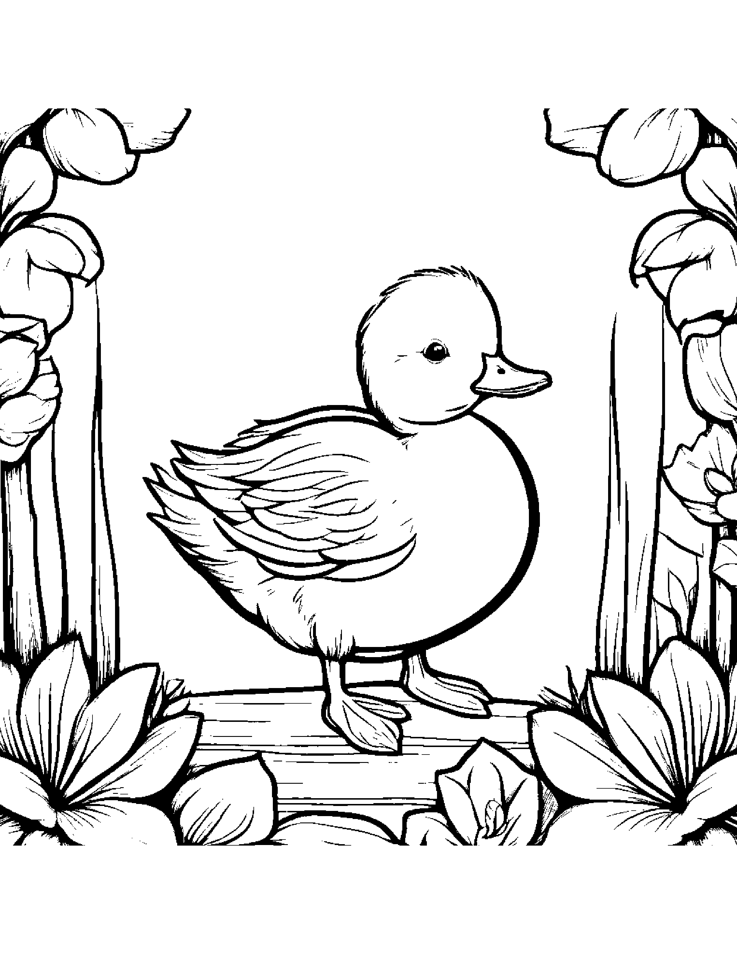 Jolly Duckling #2 Coloring Page (Free Printable PDF)